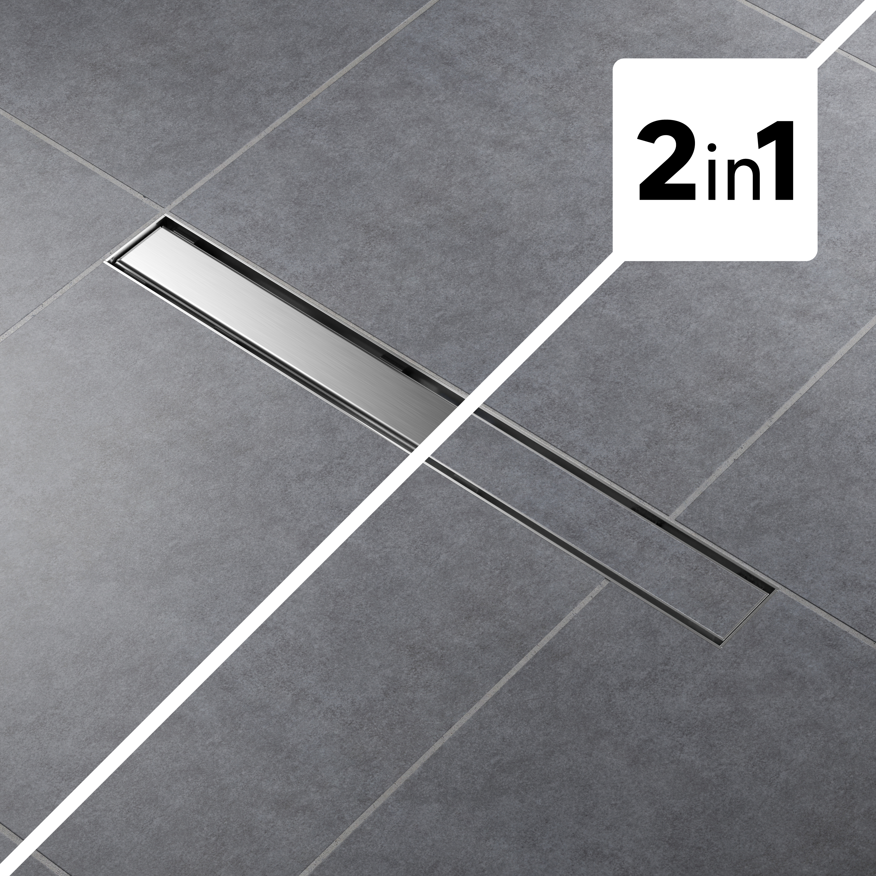 Calha duche Italiano EQUATION inox retangular 600 mm - 11