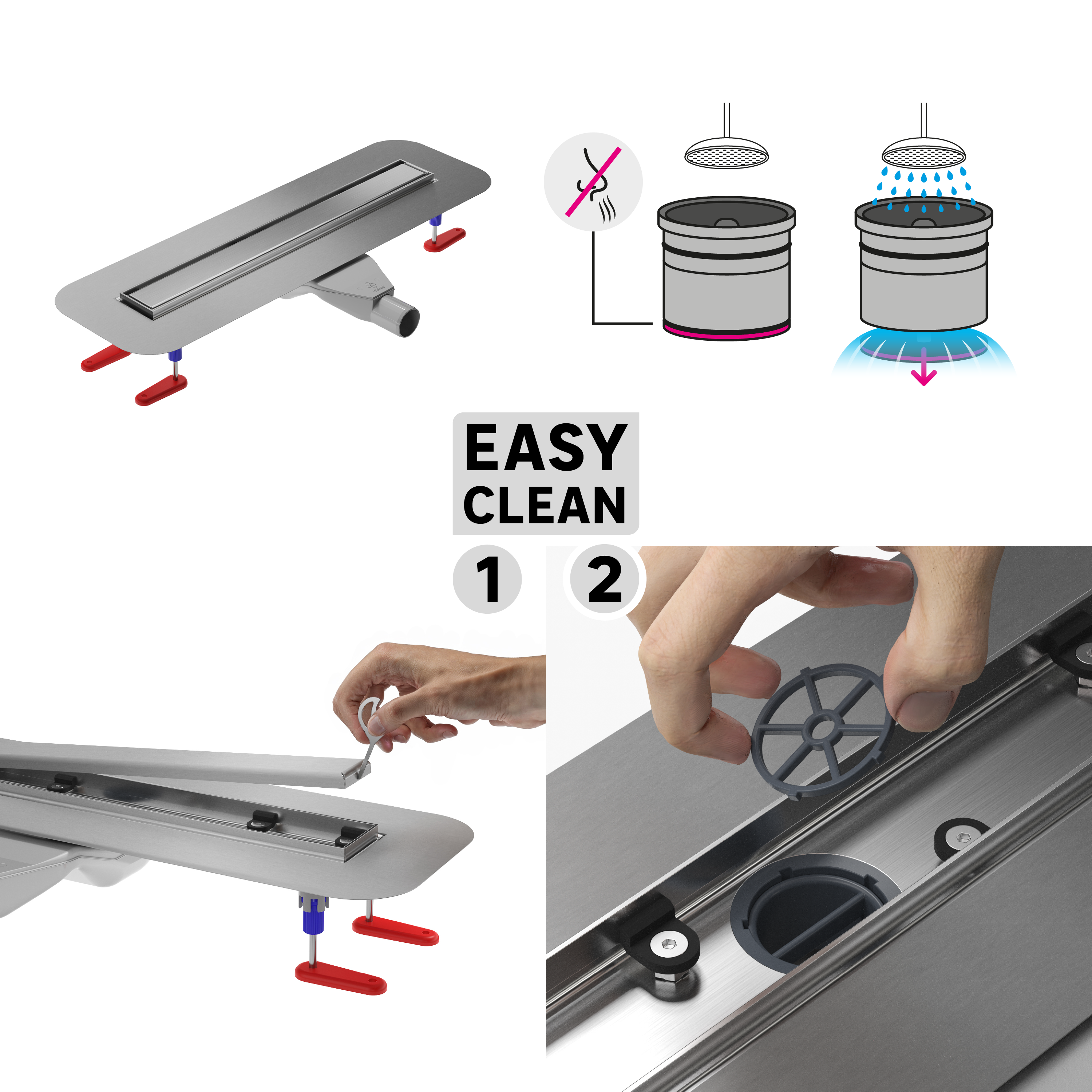 Calha duche Italiano EQUATION inox retangular 600 mm - 12