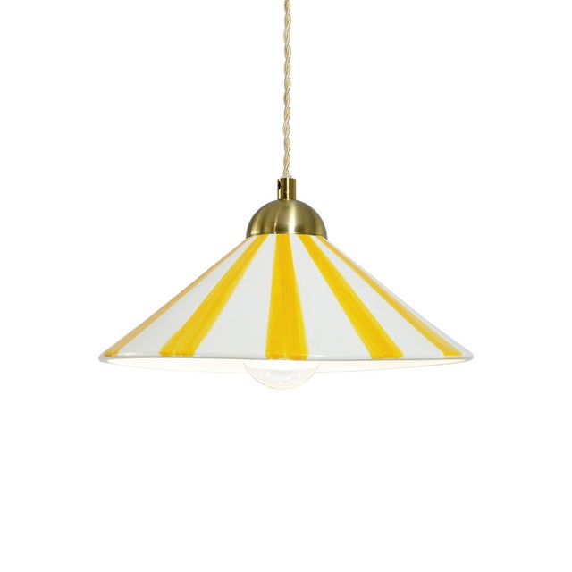 Suspension Praya céramique, jaune, Diam.27 cm, E27