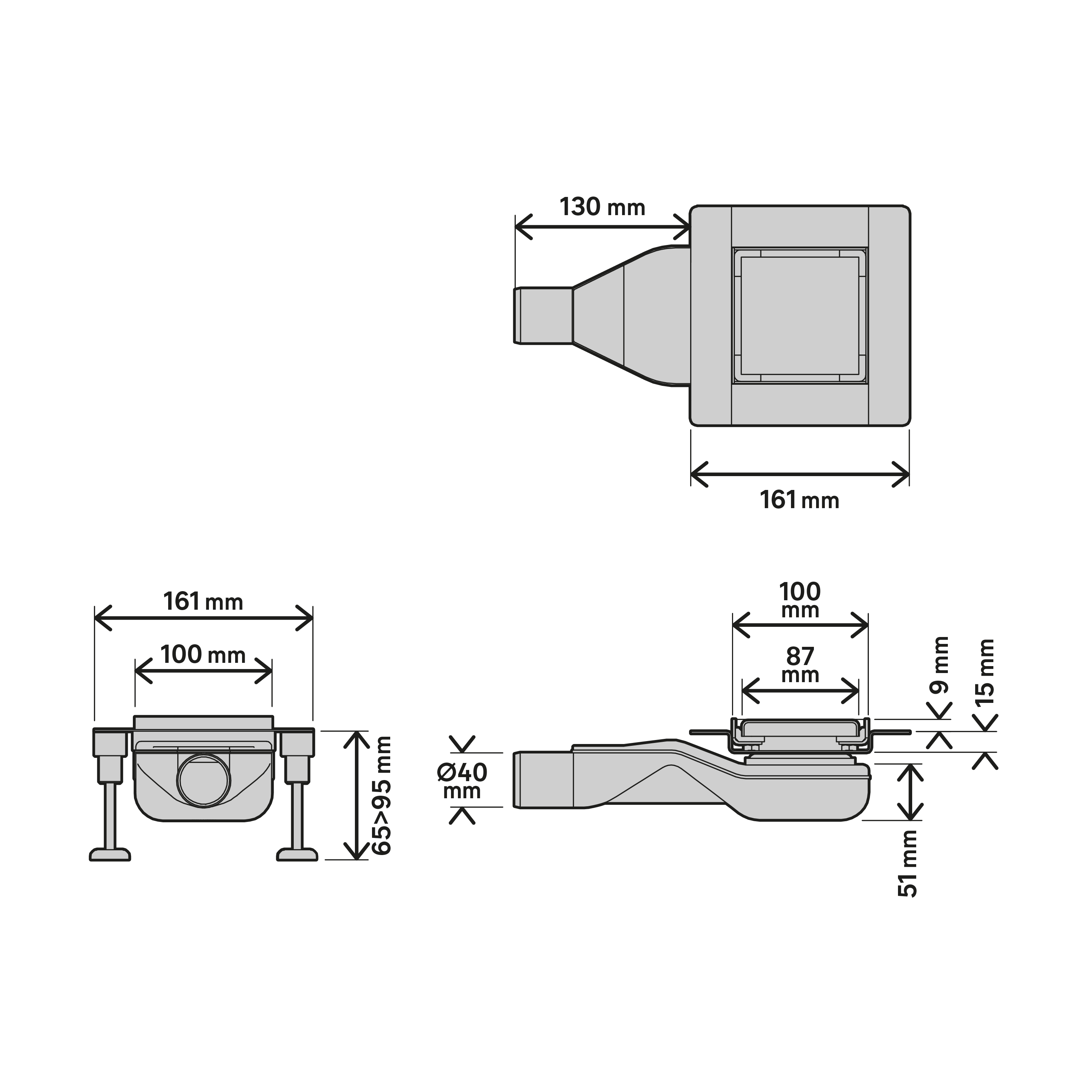 Calha duche Italiano EQUATION inox quadrado 100 mm - 8