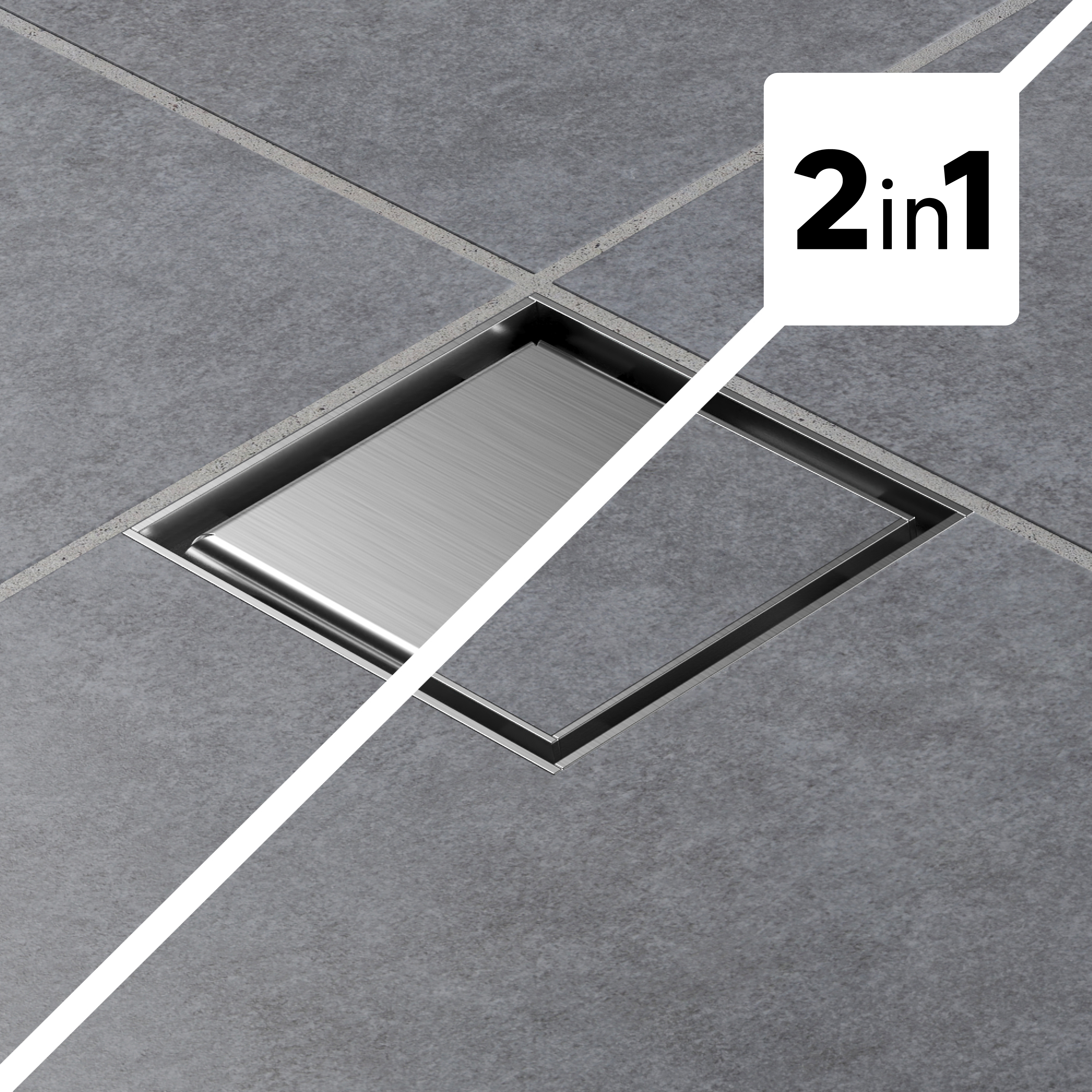 Calha duche Italiano EQUATION inox quadrado 100 mm - 13