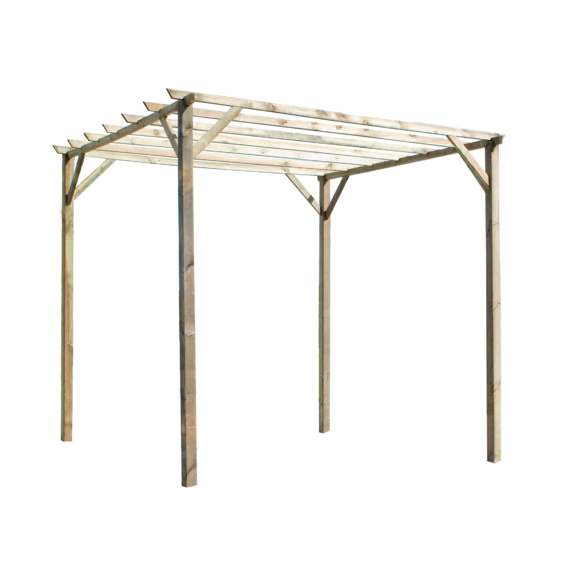 Pergola Ancolie, lemn, patrata, 300 x 300 x 247 cm, lemn natur