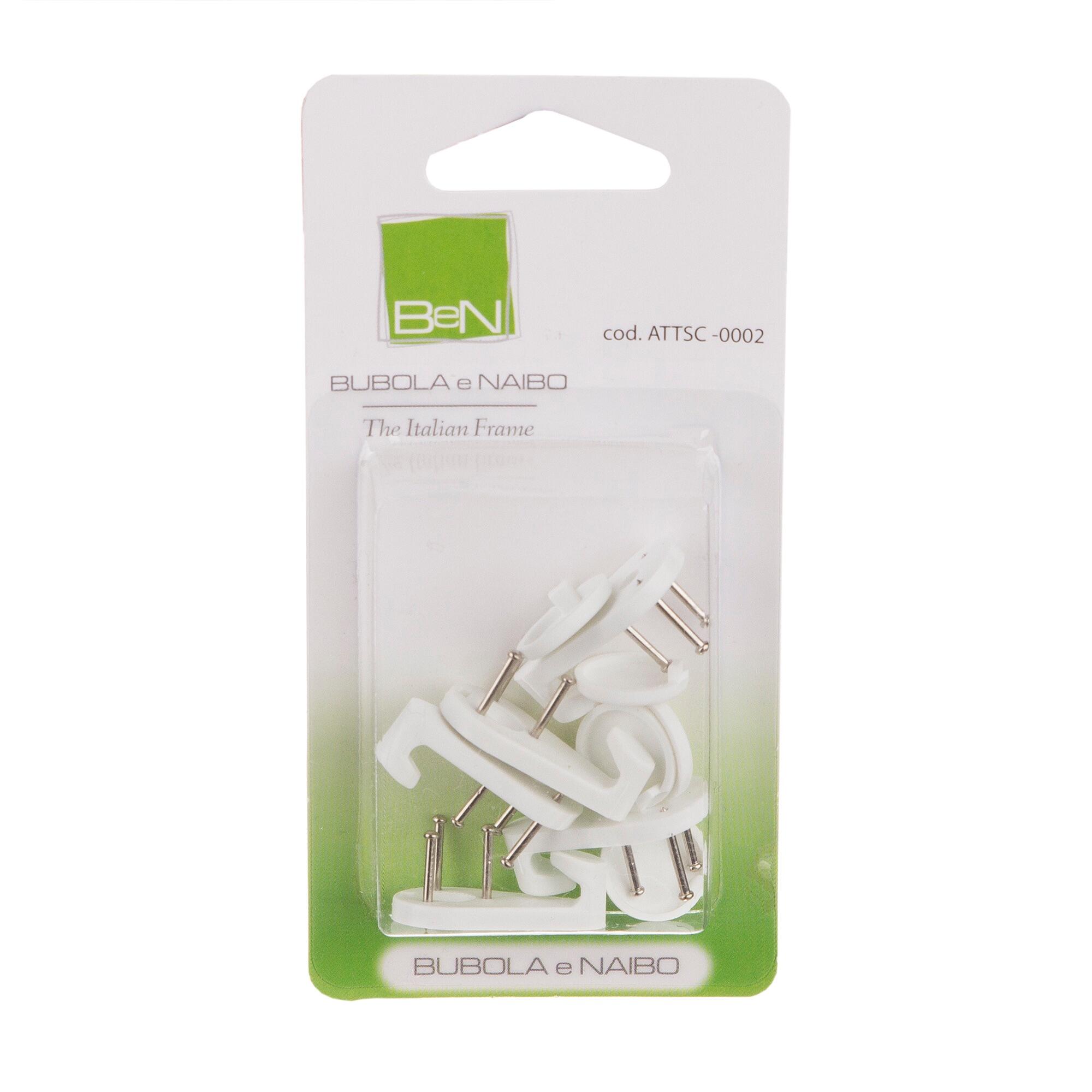 Set 5 carlige pentru prindere tablou, alb/argintiu 5buc