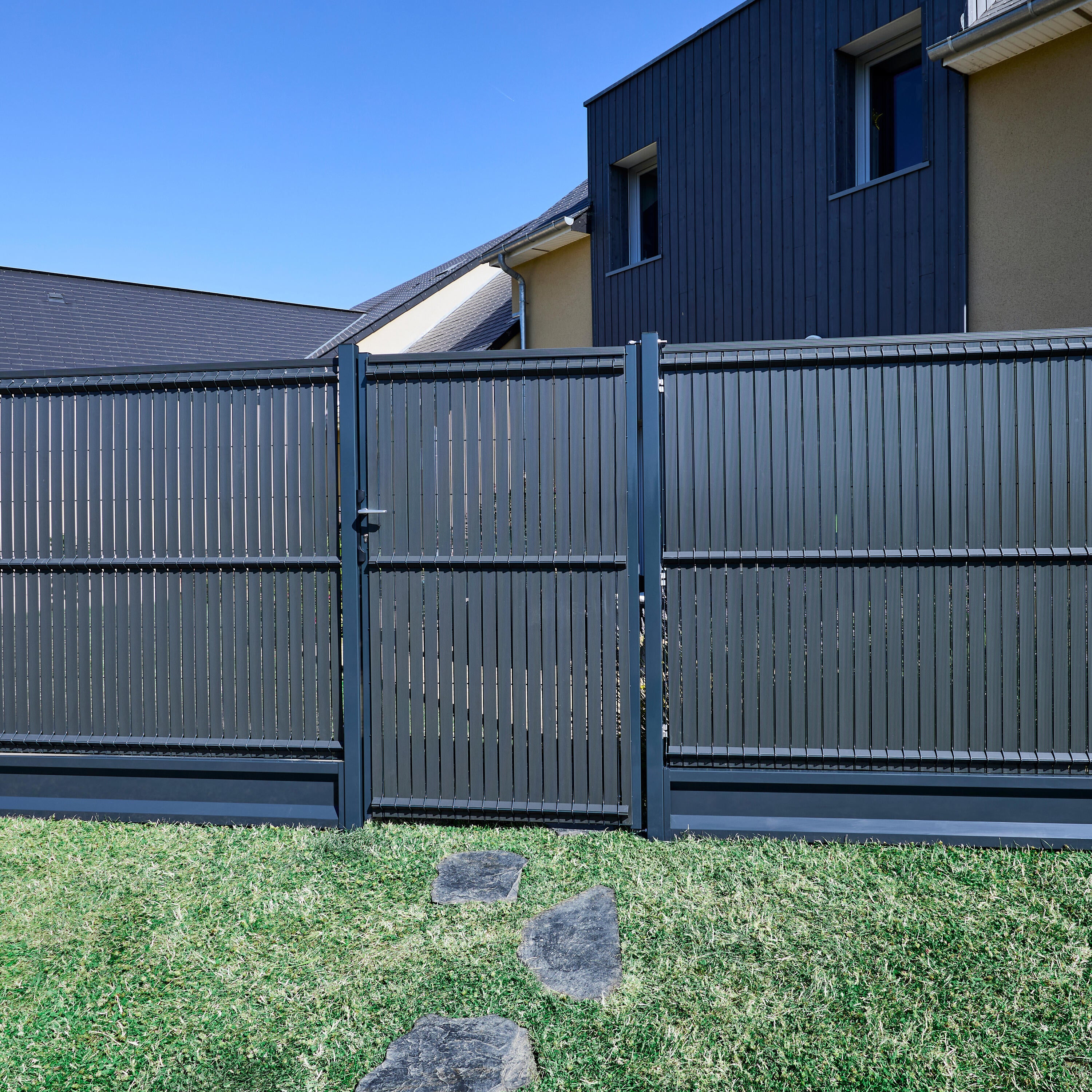 Kit lamelles occultantes rigides pvc, H.120 X L.250 cm anthracite, DIRICKX - 2