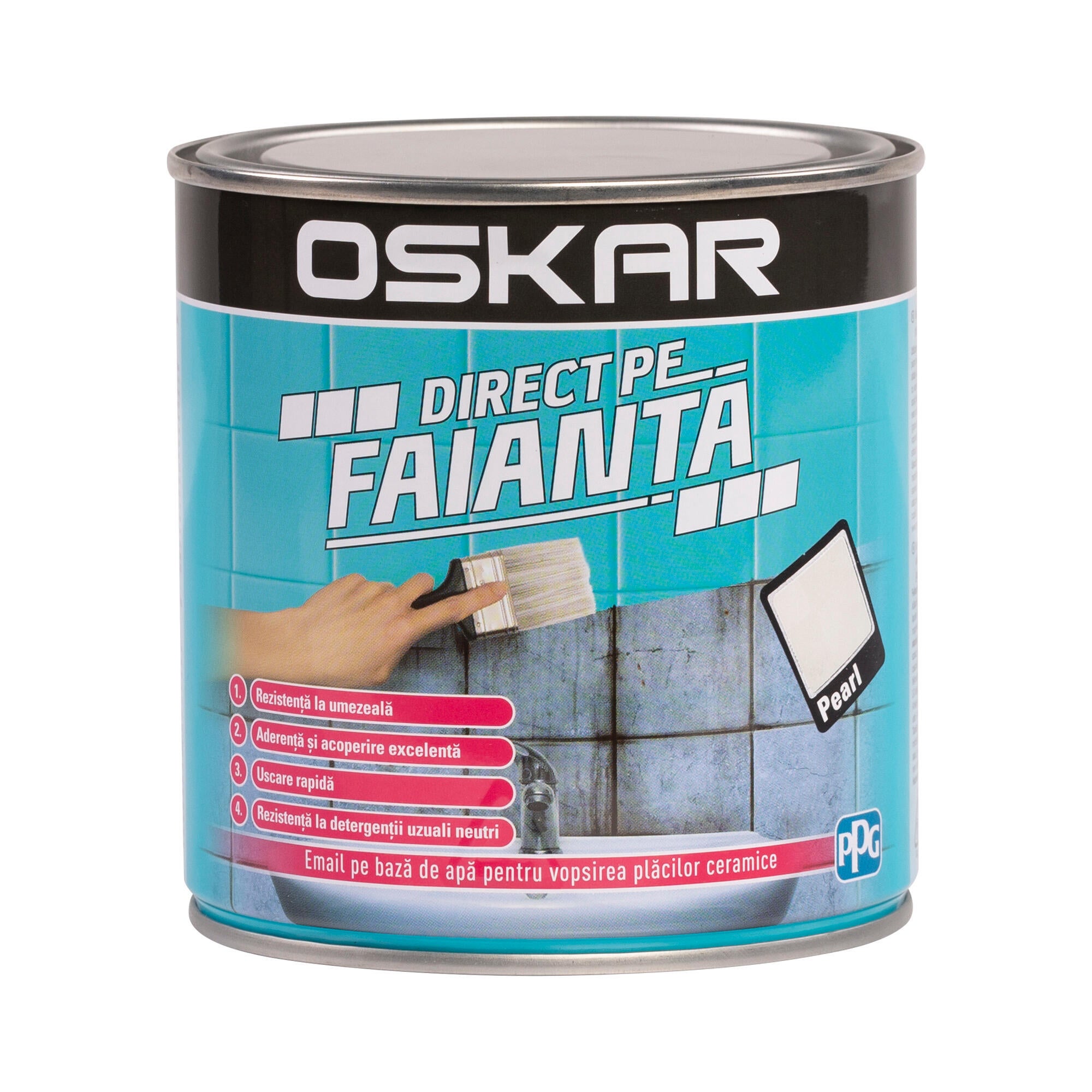 Email pe baza de apa Oskar Direct pe Faianta, pearl, aspect semilucios, 0.6 L