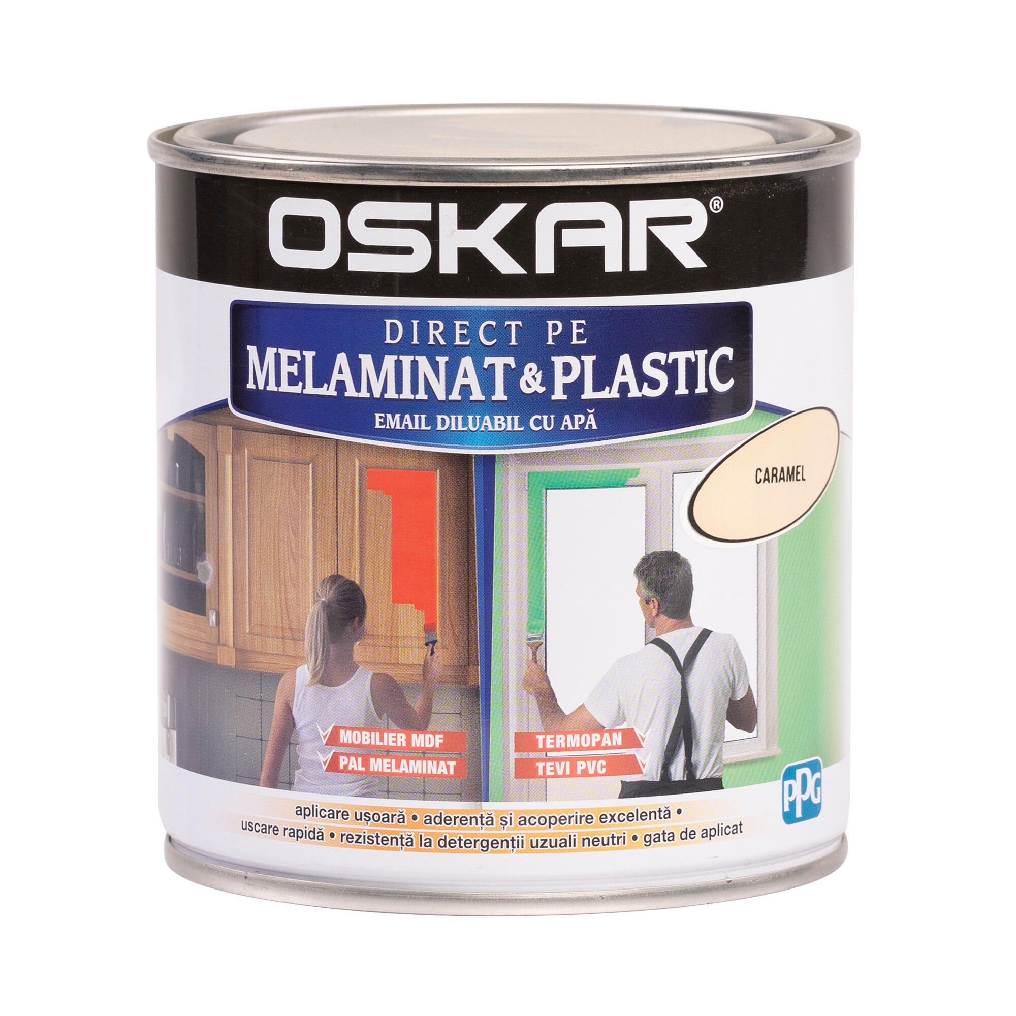 Email pe baza de apa Oskar Direct pe Melaminat si Plastic , aspect , 0.6 L