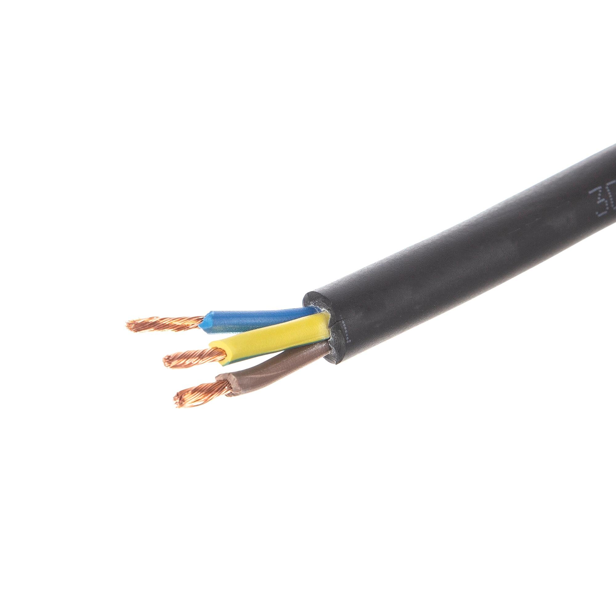 Cablu electric MYYM, H07RN-F, 3 x 1.5 mm², negru, la metru