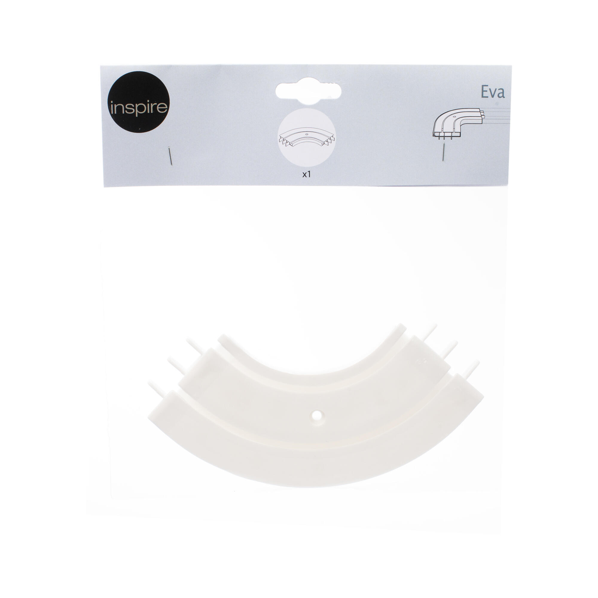 Cot exterior stanga/dreapta pentru sina PVC Inspire Eva, 2 canale, 46 mm, alb