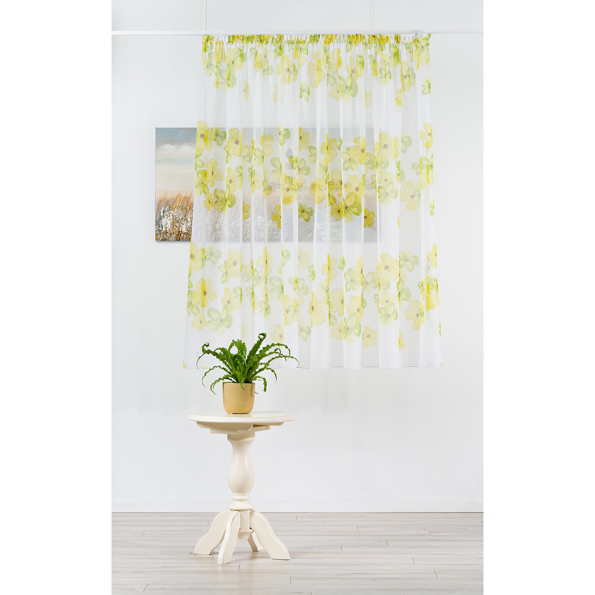 Perdea bucatarie 260 x 160 cm Silan, cu rejansa, verde