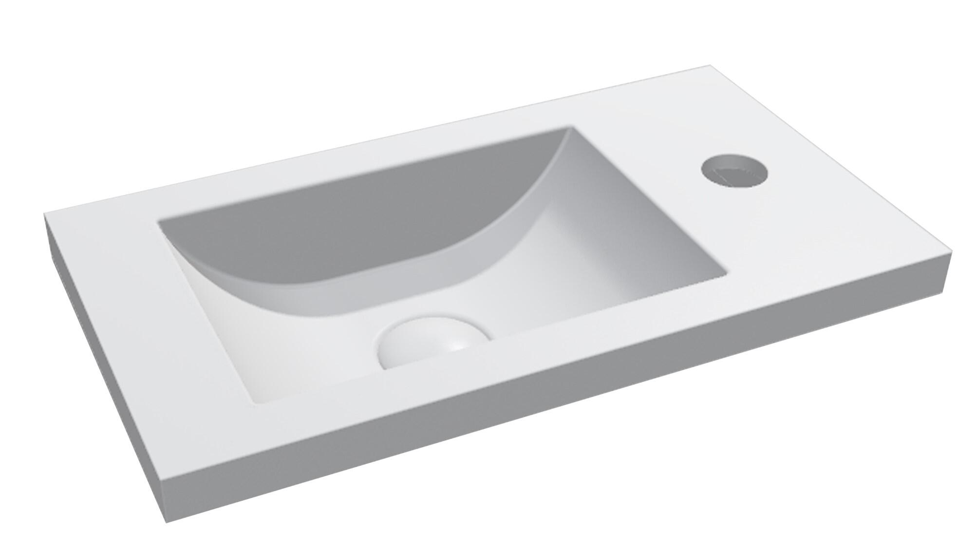 Lave-mains résine blanc l.40 x P.22 cm, Nadia - 5