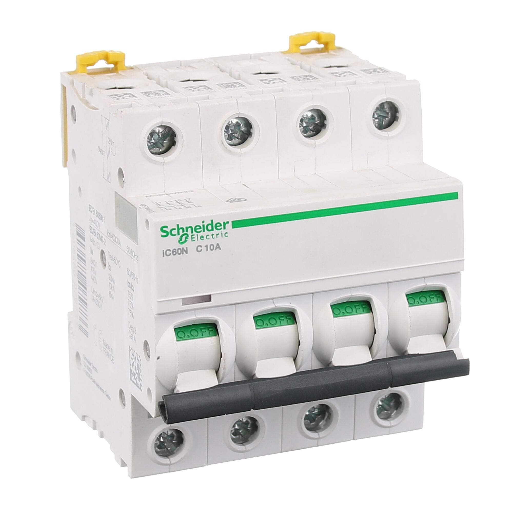 Disjunctor modular Schneider Electric, tetrapolar, 10A, 4P | Leroy Merlin