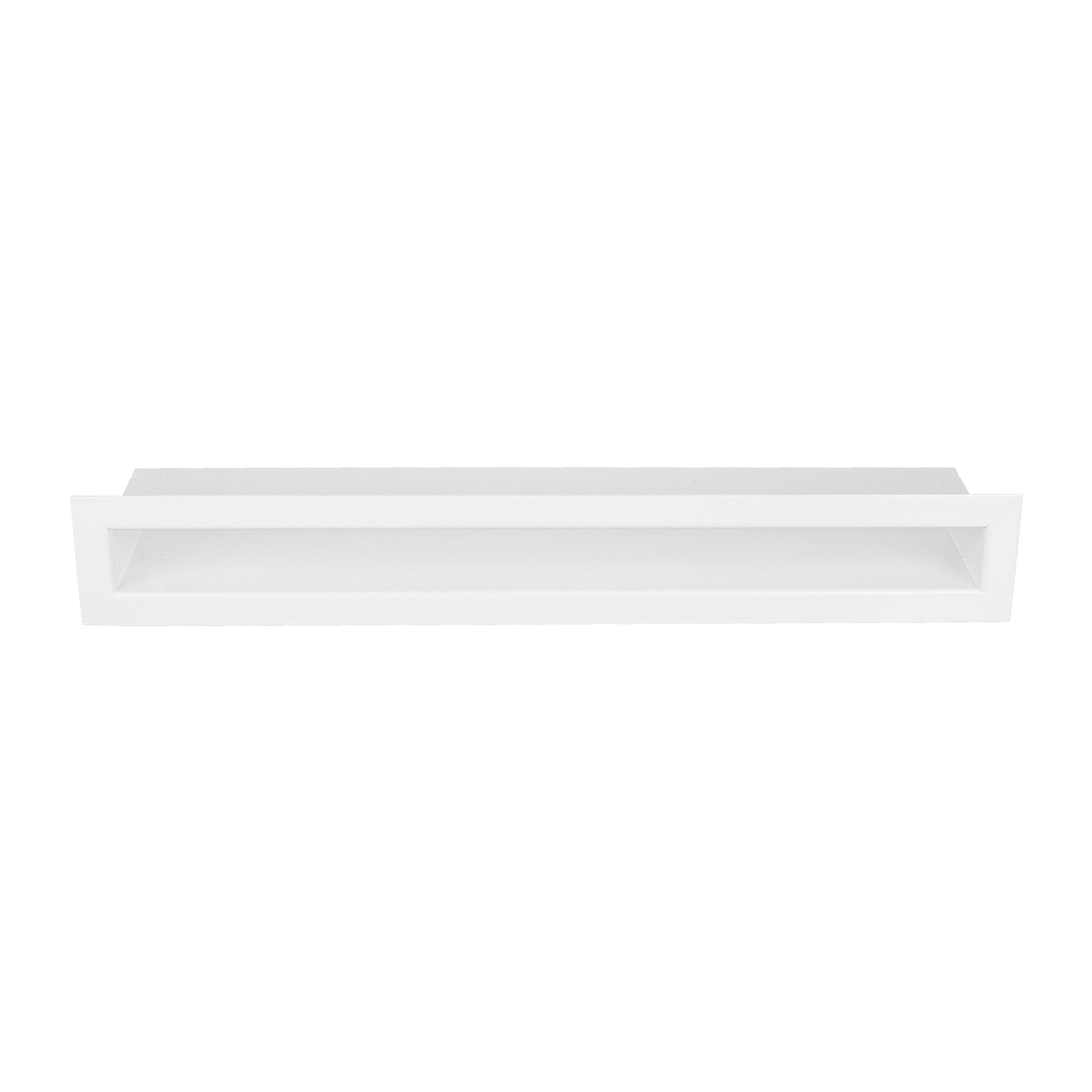 Grila ventilatie semineu, deschis, otel, 60 x 400 mm, alba