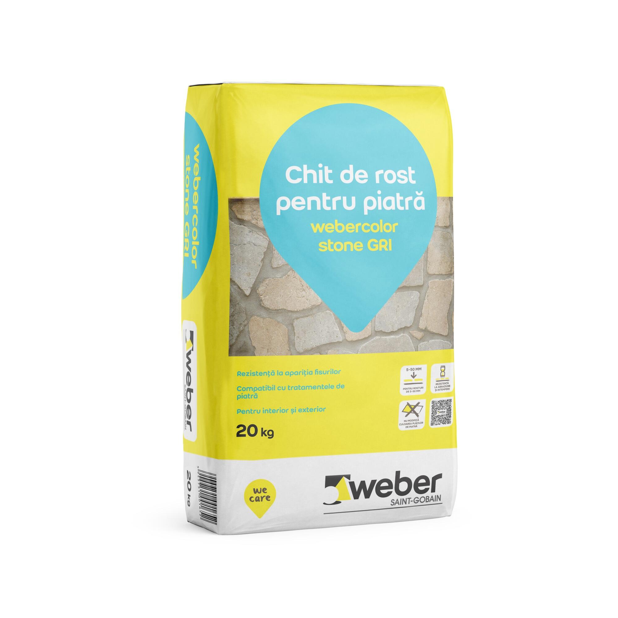 Chit de rosturi piatra naturala Weber, gri, interior/exterior, 20 kg ...