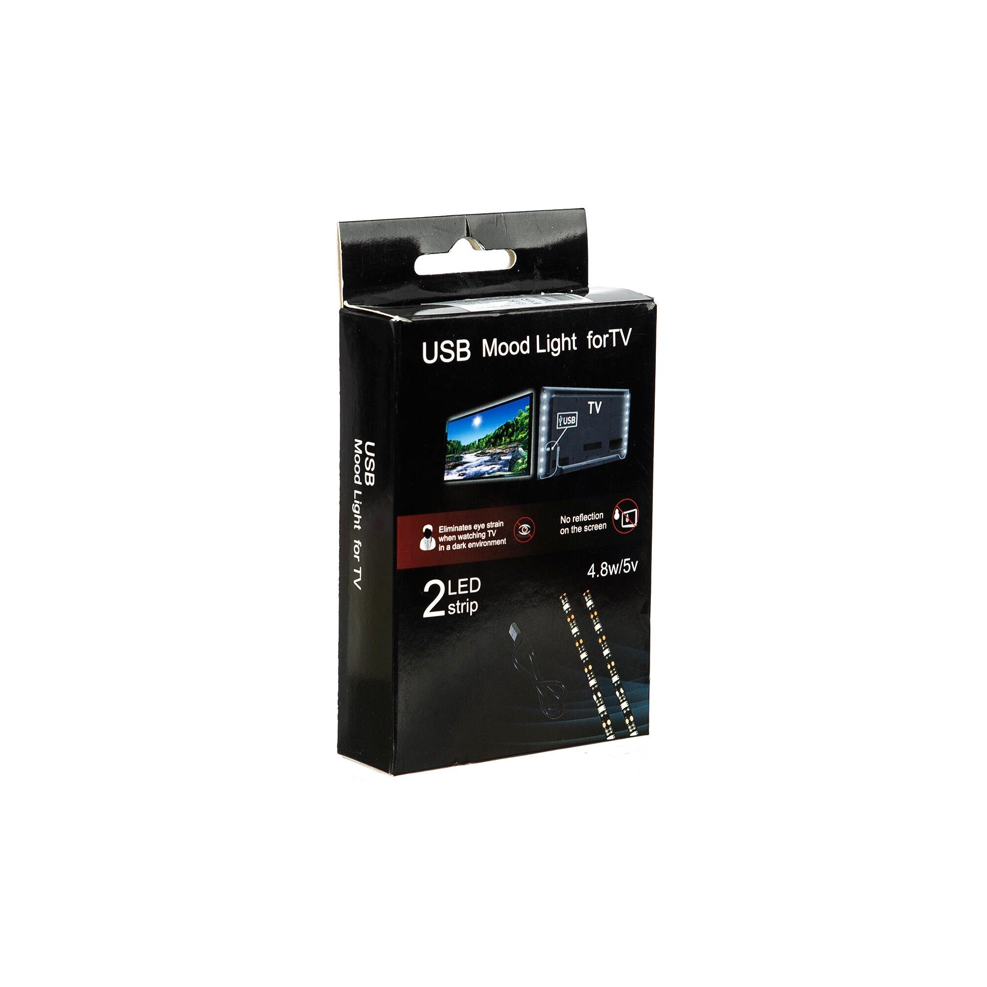 Banda LED cu USB, pentru TV, 600 lm, L 1 m, IP65, lumina rece, 2 x 50 ...