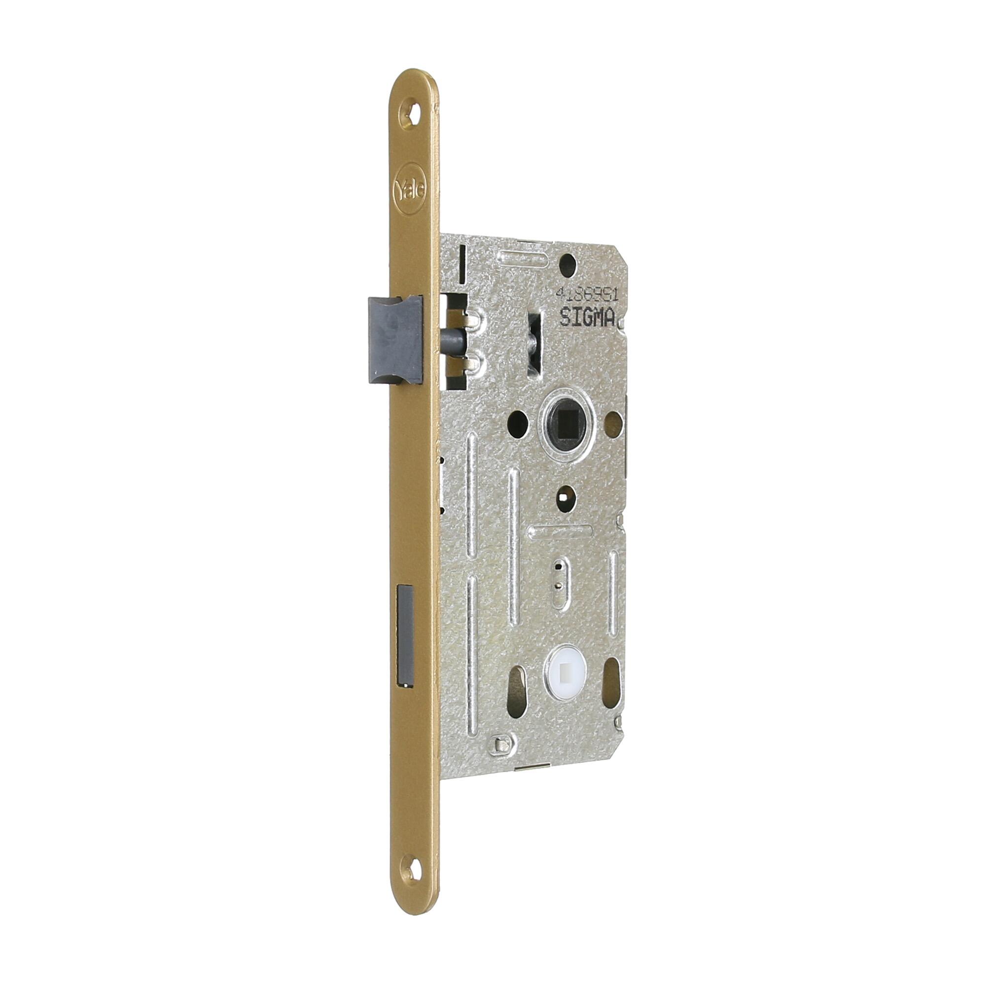Broasca usa, incastrata, usa interior, inchidere cu buton, 55 x 72 mm, 4 mm, stanga, maro
