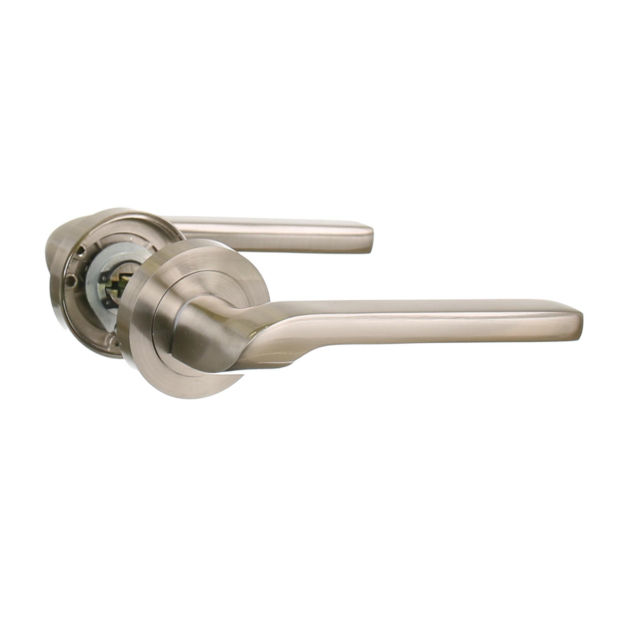 Maner tip rozeta pentru usa interior, Brillo, aluminiu, argintiu
