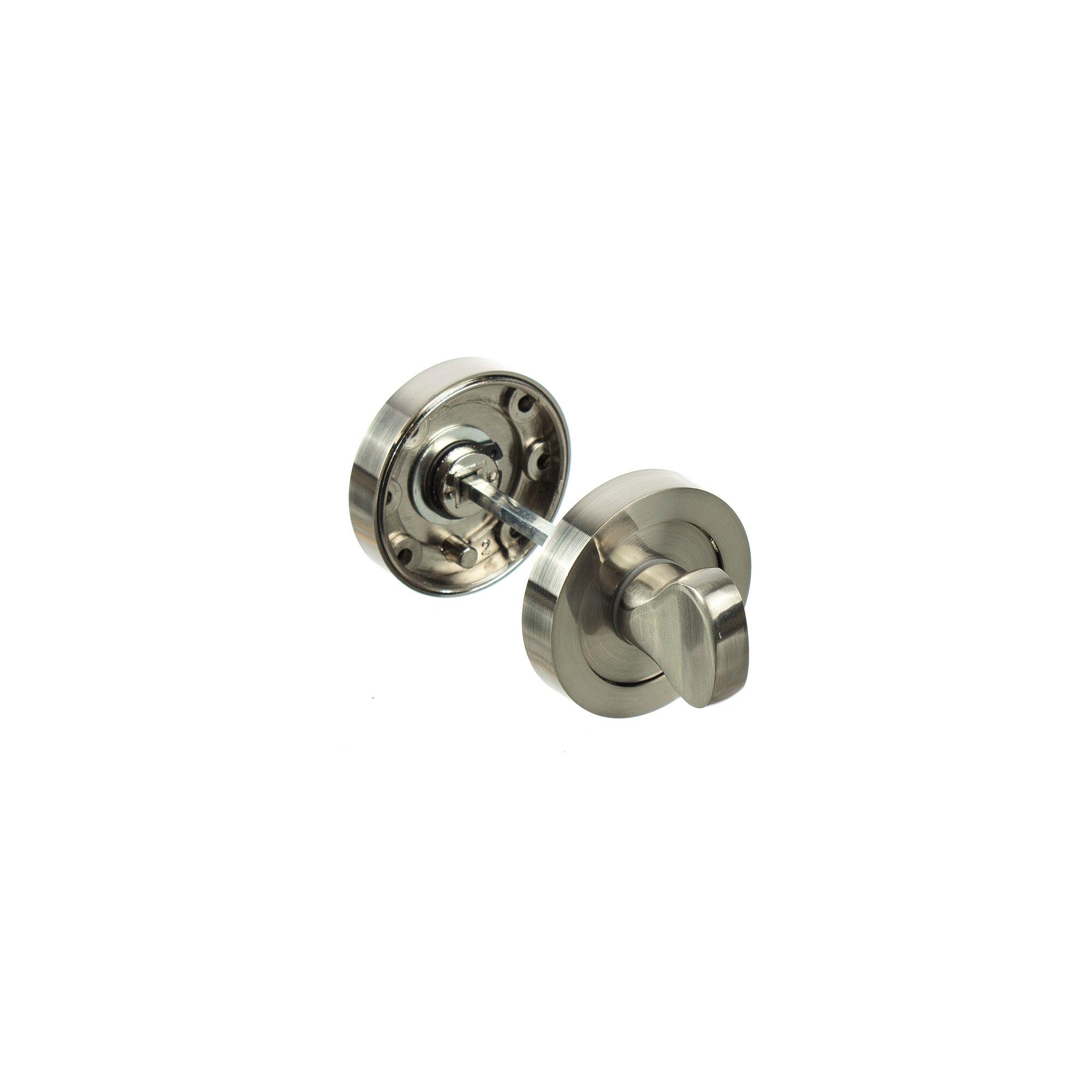 Rozeta usa interior, S9, cu buton inchidere, aluminiu, argintiu