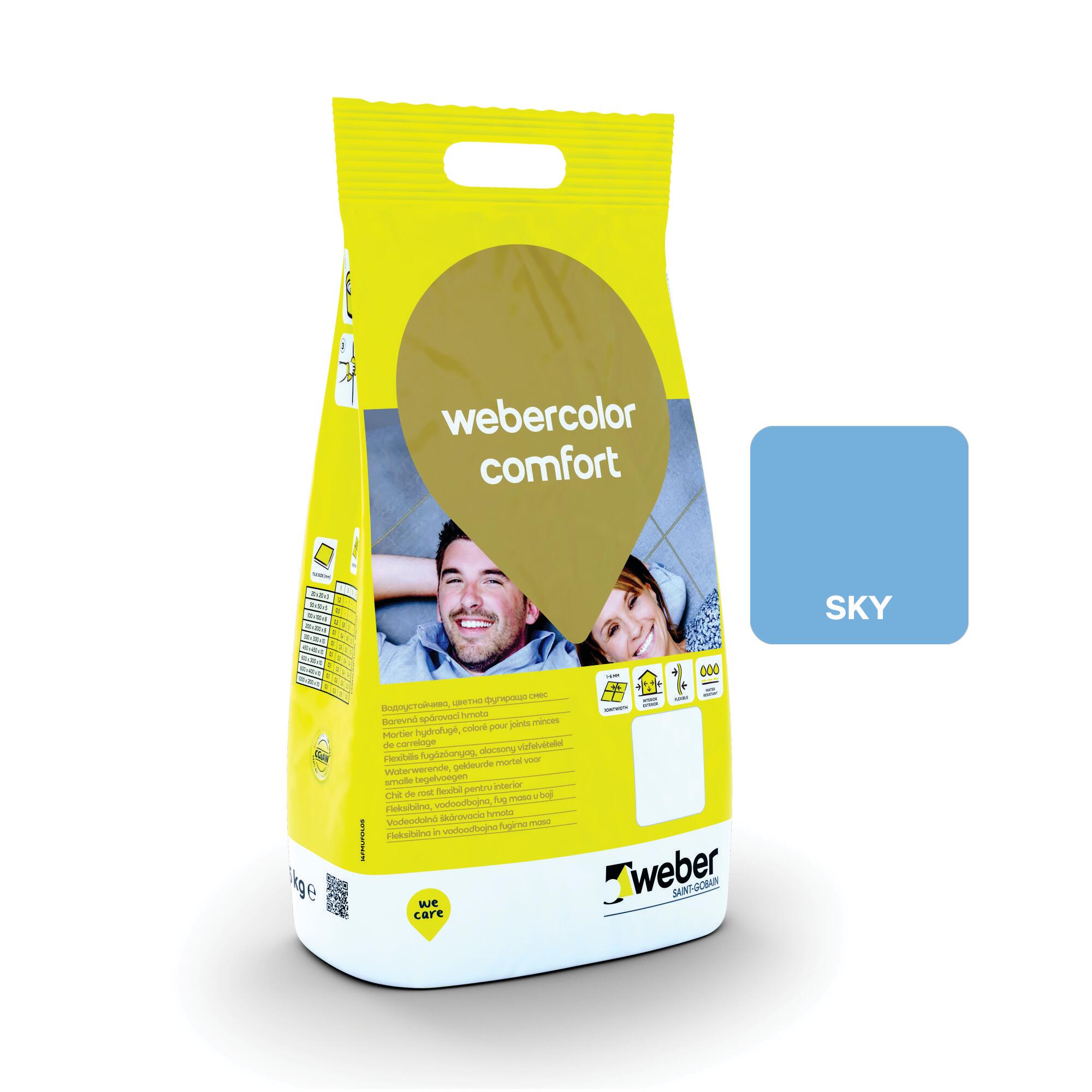 Chit de rosturi gresie si faianta Weber Comfort Sky, albastru, interior/exterior, 2 kg