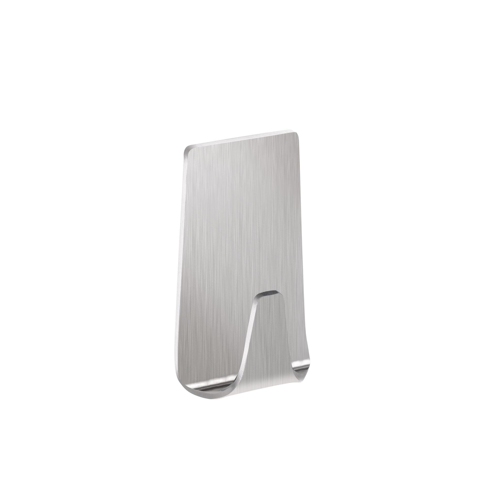 Cuier autoadeziv, o agatatoare simpla, metal, max 1 kg, crom (set 2 buc)
