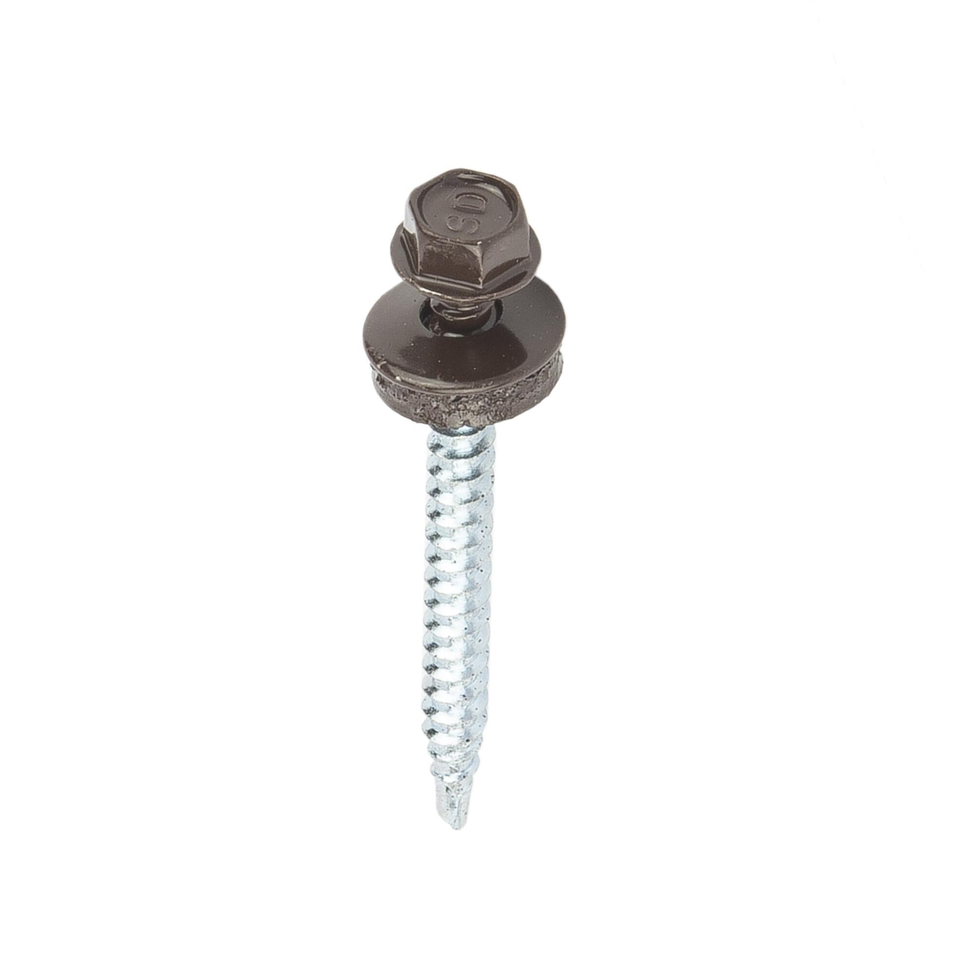 Surub tabla, autoforant, cap hexagonal, 4.8 x 35 mm, maro cenusiu, vrac