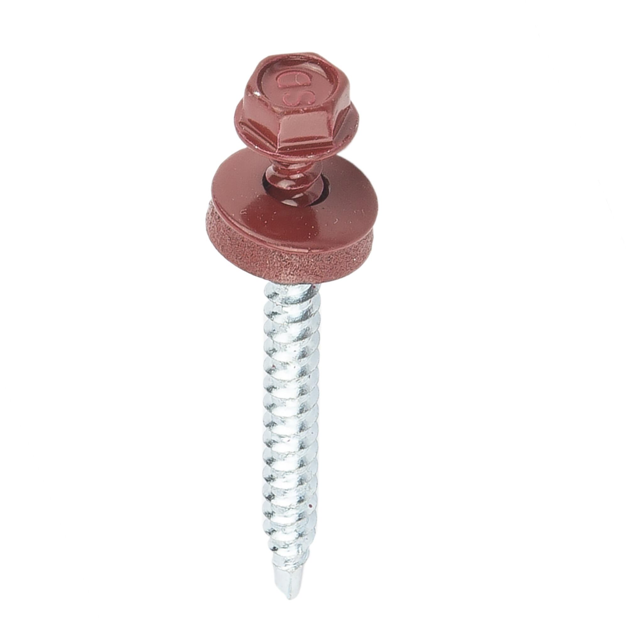 Surub tabla, autoforant, cap hexagonal, 4.8 x 35 mm, rosu, vrac