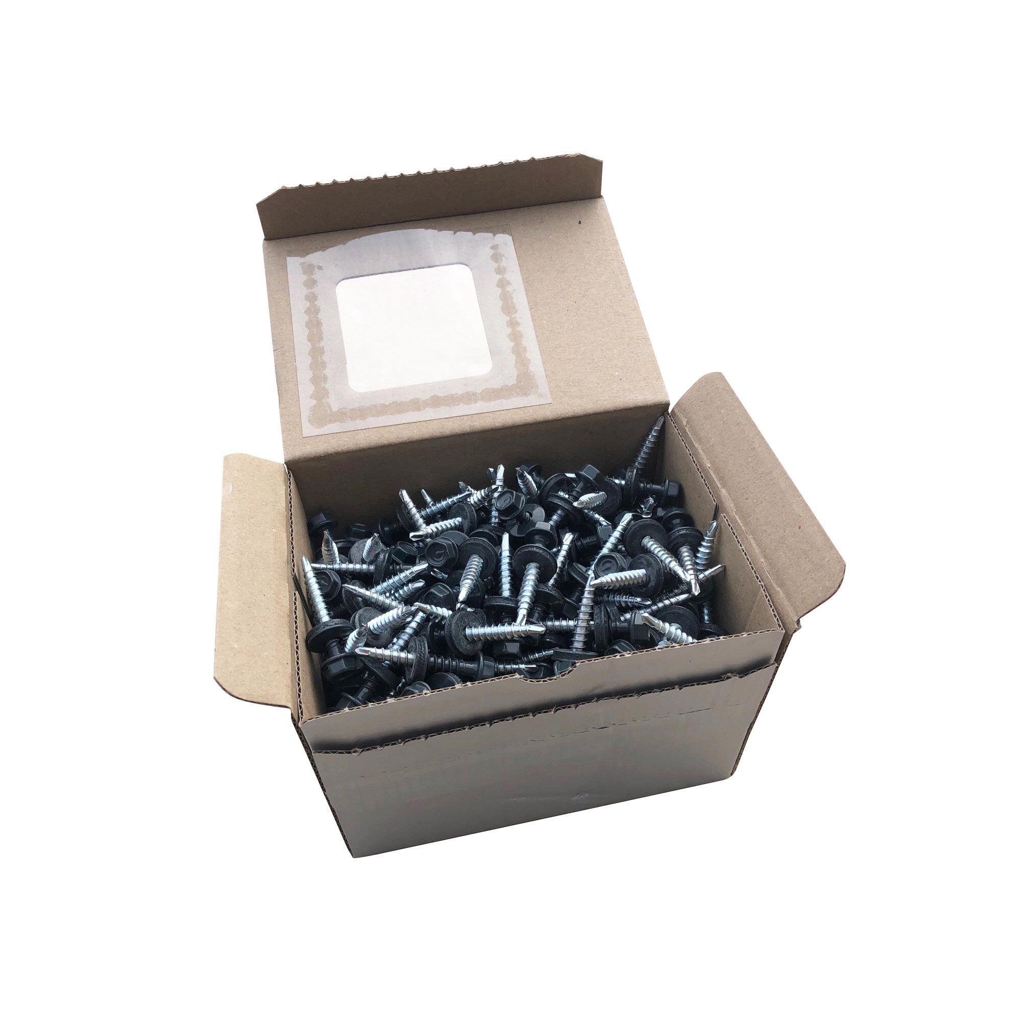 Suruburi autoforante, metal, 4.8 x 35 mm, gri lucios (set 250 buc)