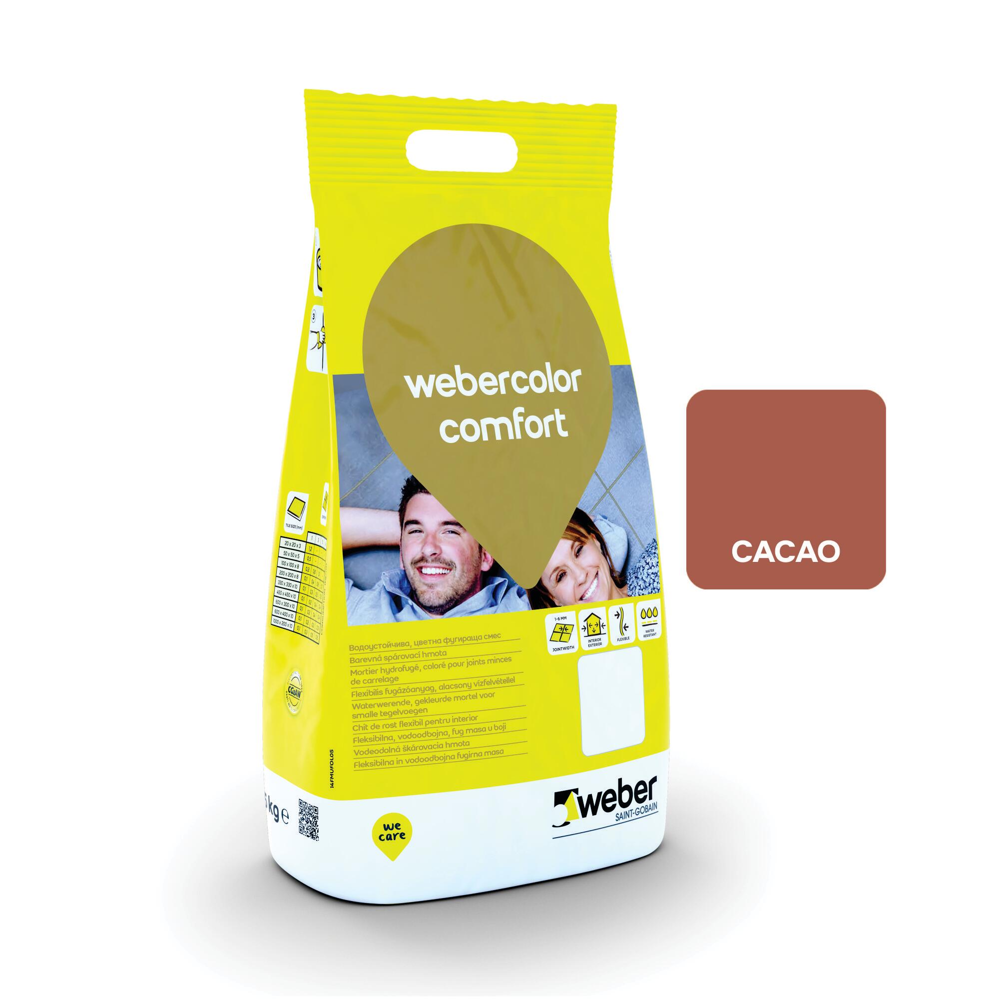 Chit de rosturi gresie si faianta Weber Comfort Cacao, maro, interior/exterior, 2 kg