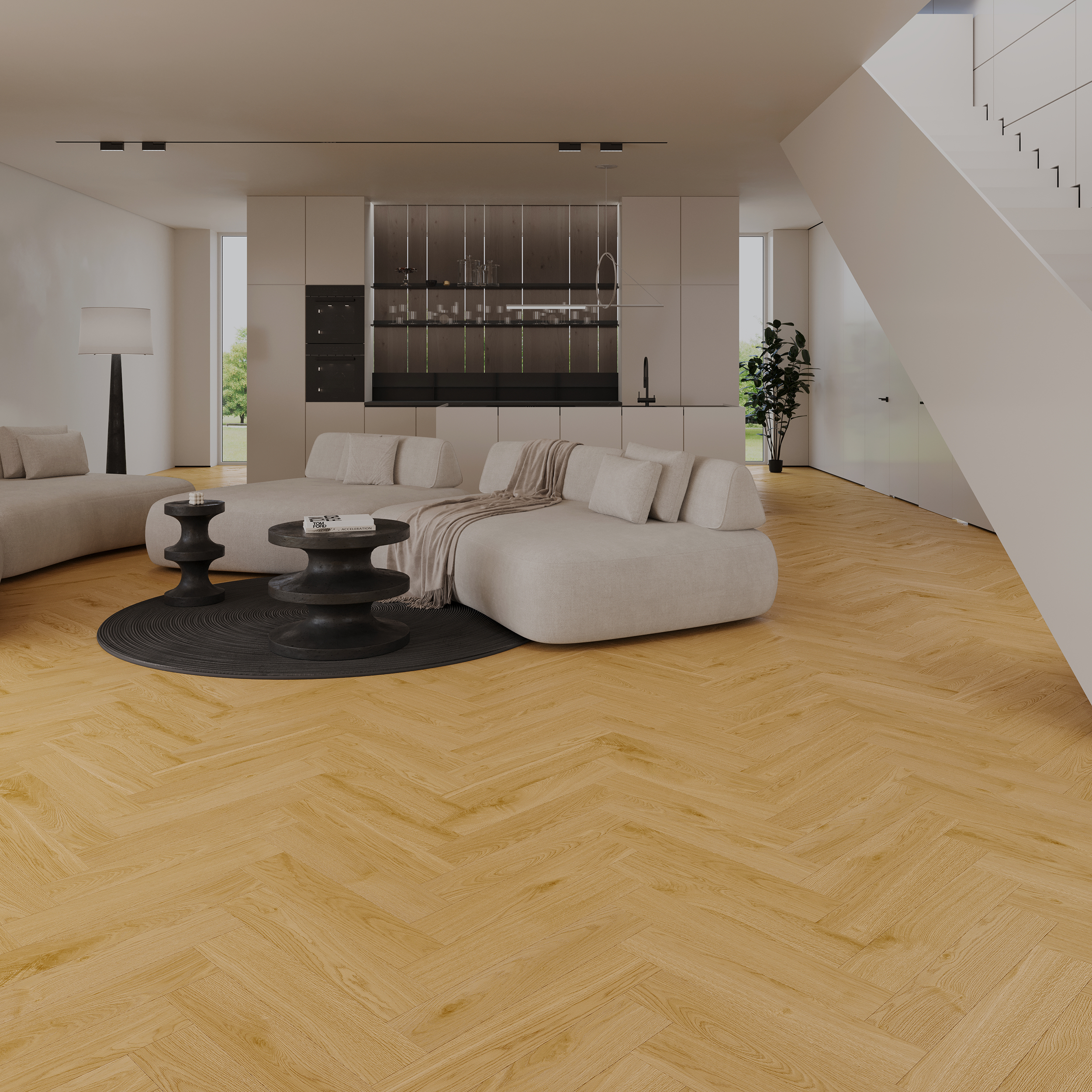 Panele winylowe z podkładem jodełka SPC Barlinek Intenso NITA 12.8x63,9 cm naturalne drewno - 2