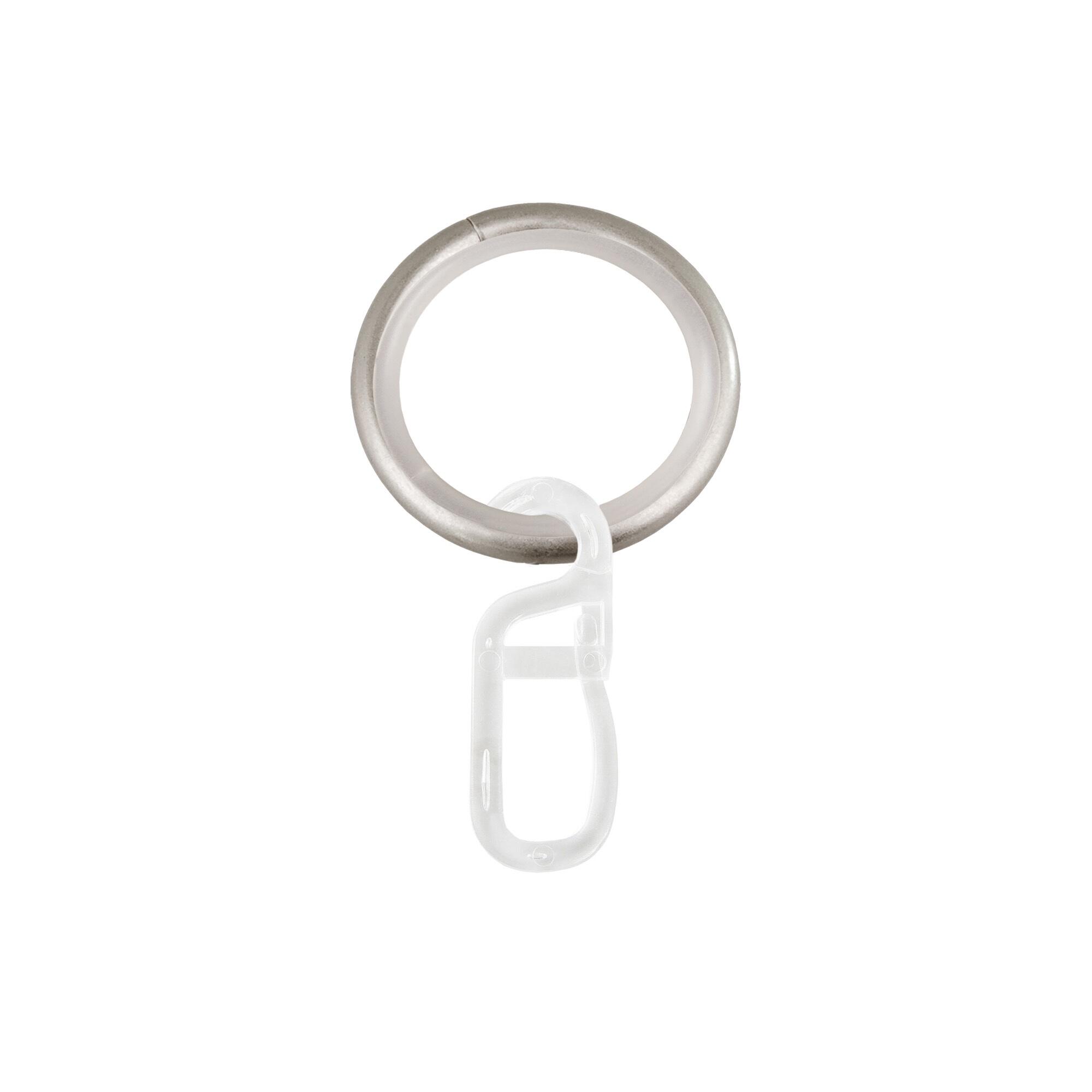 Set 10 inele metal silentioase cu carlig, 19 mm, argintiu 10buc