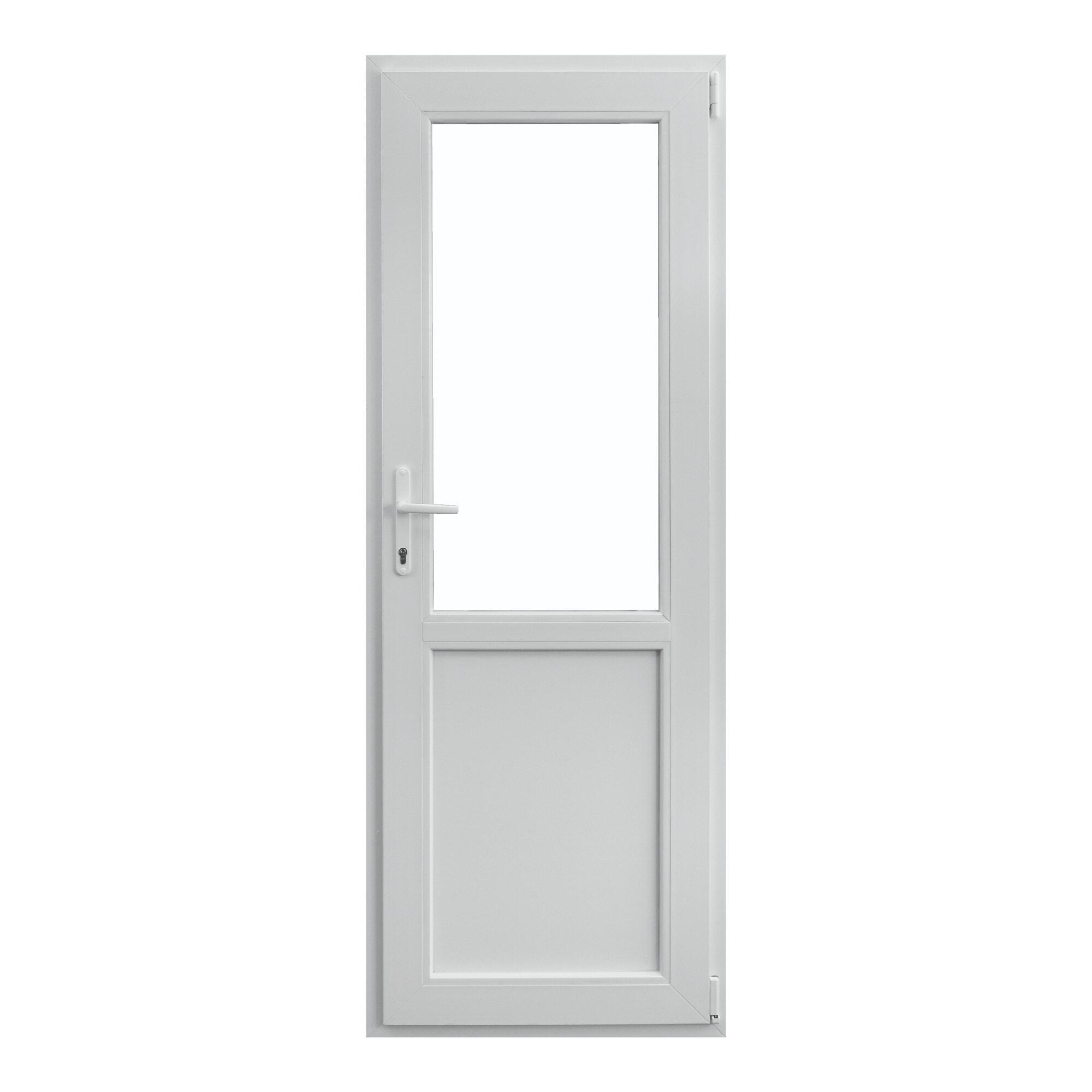 Usa PVC exterior, secundara, geam 2/3, 86 x 204 cm, deschidere stanga, alba