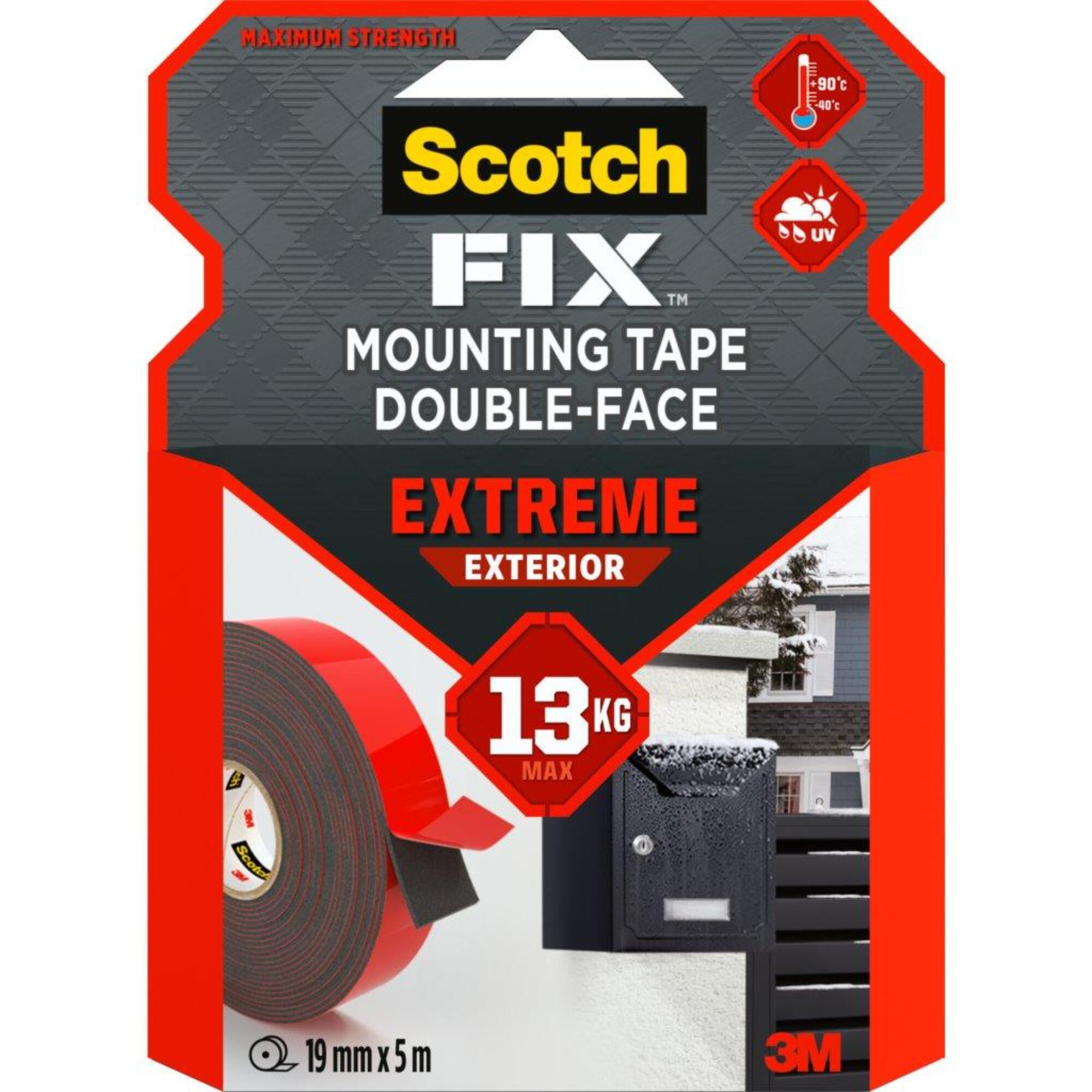 Banda dublu adeziva 3M ScotchFIX, pentru oglinzi, 19 mm, L 5 m, alb