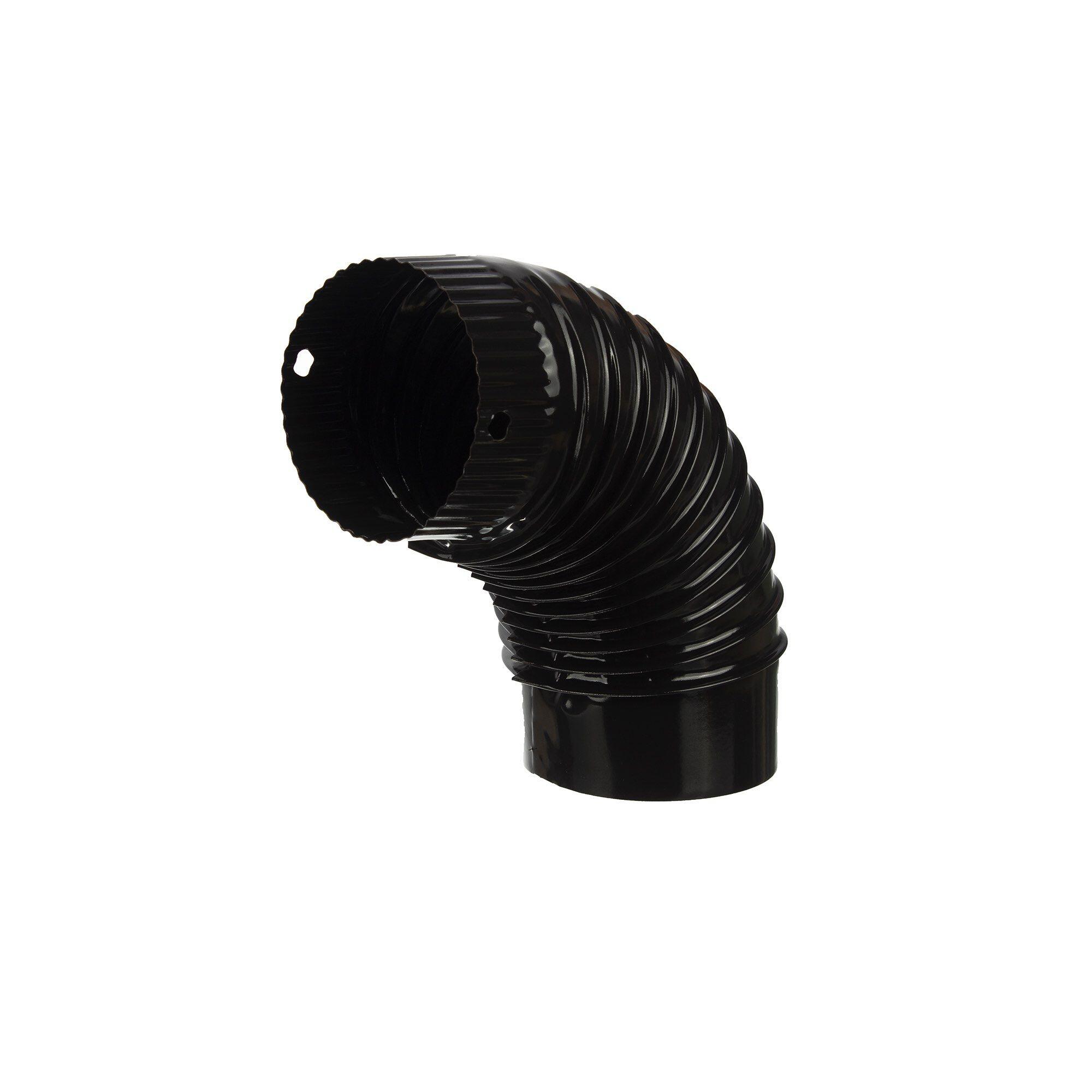 Cot 90°, tabla, emailat, grosime 0.5 mm, Ø 150 mm, negru