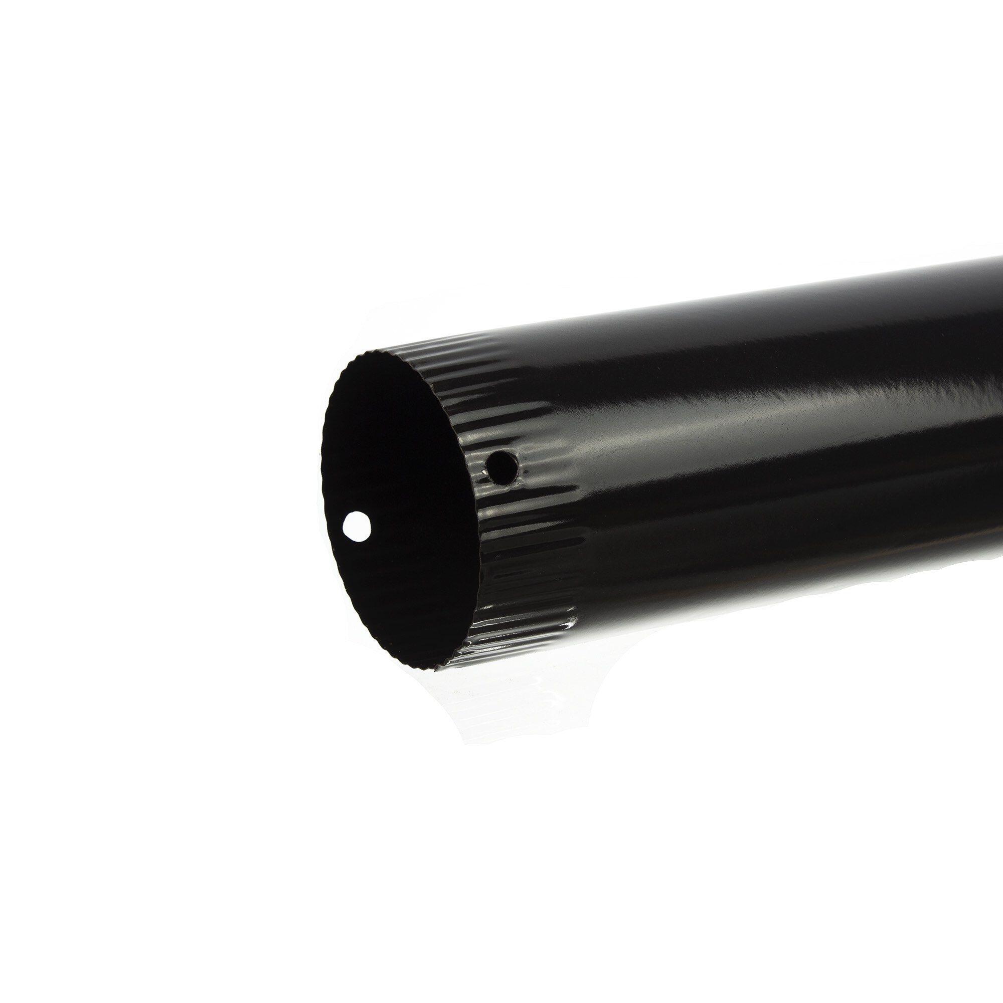 Burlan tabla, emailat, grosime 0.5 mm, Ø 150 mm, L 0.25 m, negru