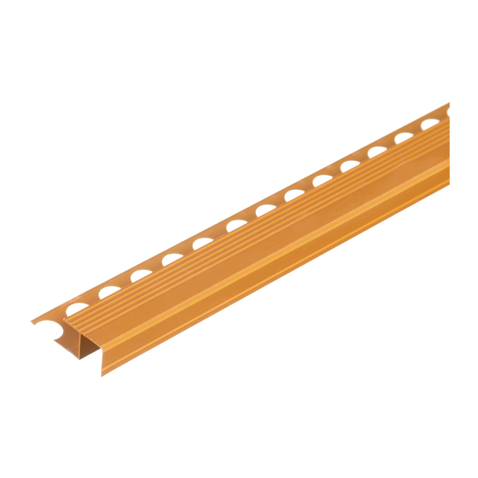 Profil aluminiu pentru treapta, 44 mm x 2.5 m, auriu mat