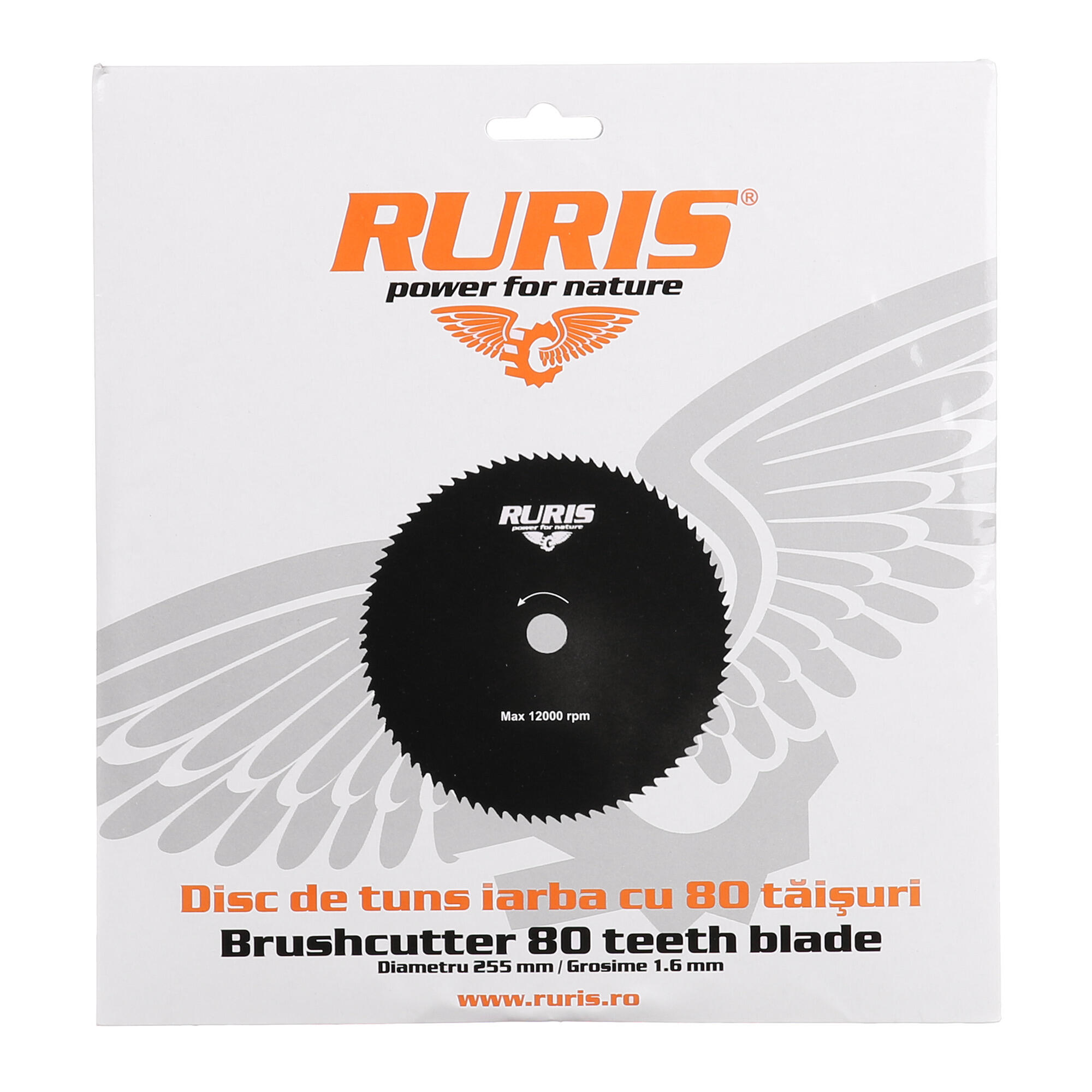 Disc motocoasa, Ruris, 80 dinti, Ø 255 mm, grosime 1.6 mm | Leroy