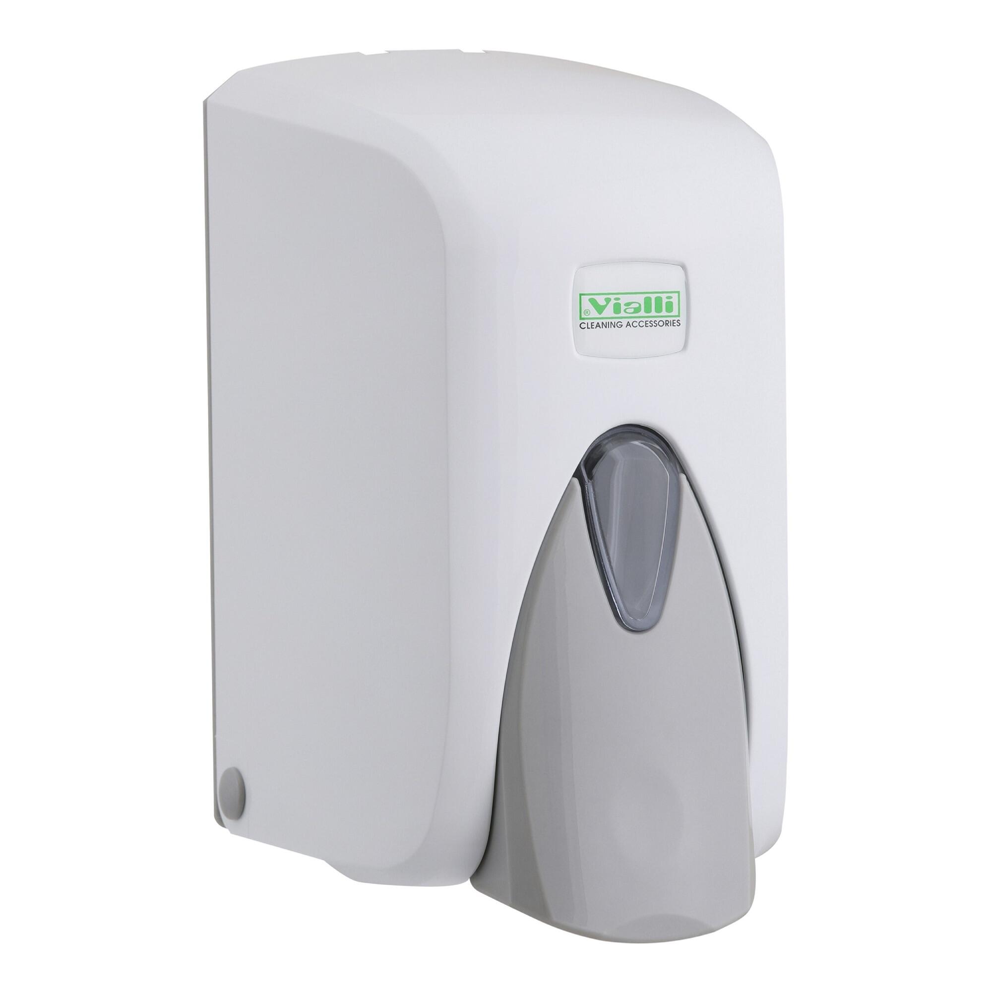 Dozator sapun lichid Vialli, 0.5 L, 11 x 13 x 17 cm, ABS, alb