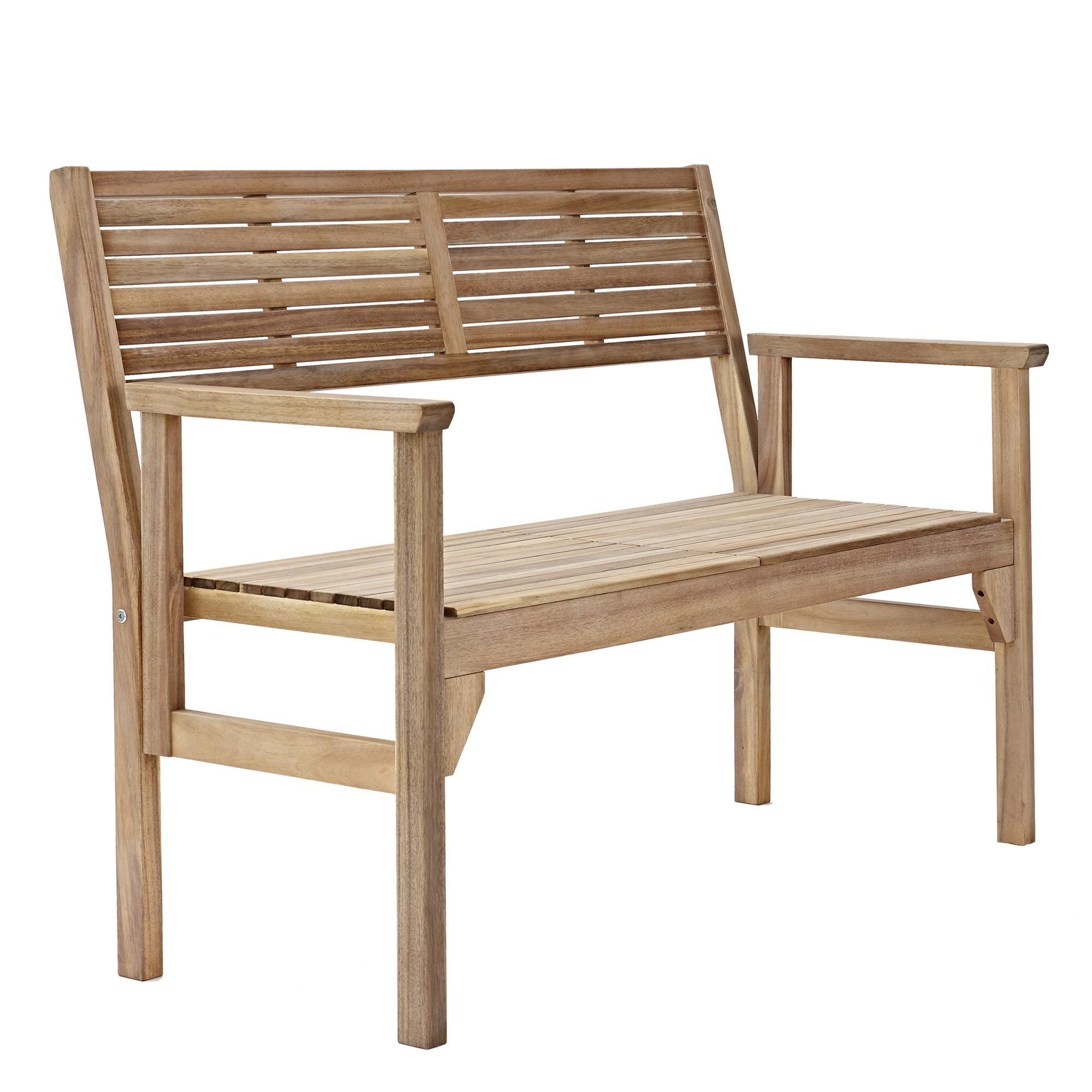 Banca gradina Naterial Solis, pentru 2 persoane, pliabila, lemn, 120 x 55 x 89.5 cm, maro
