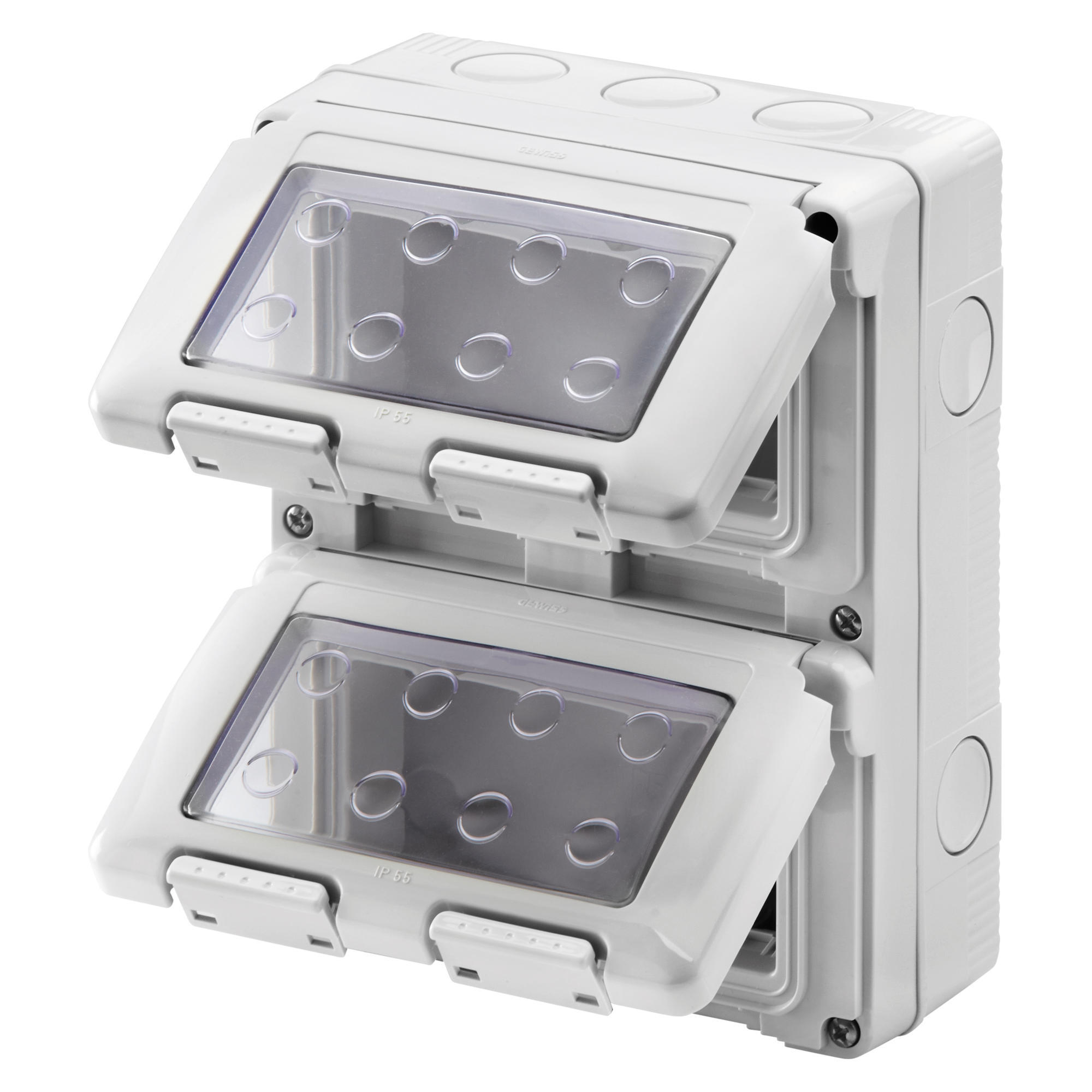 Doza aparat Gewiss, cu 8 module, IP55, verticala, 132 x 171 x 65