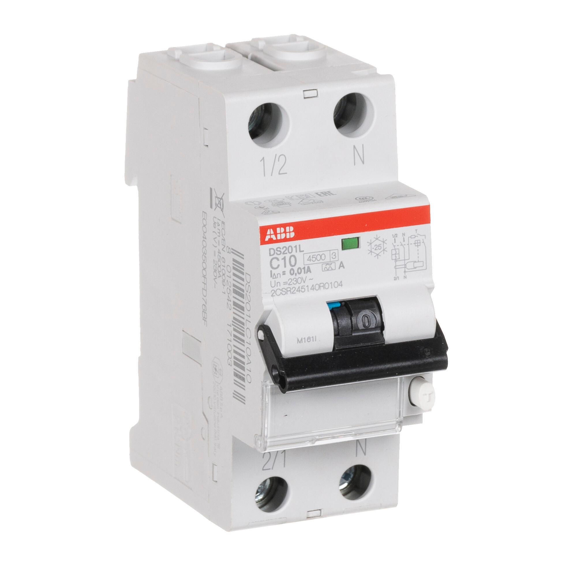 Intrerupator diferential ABB, bipolar, 10A, 2P