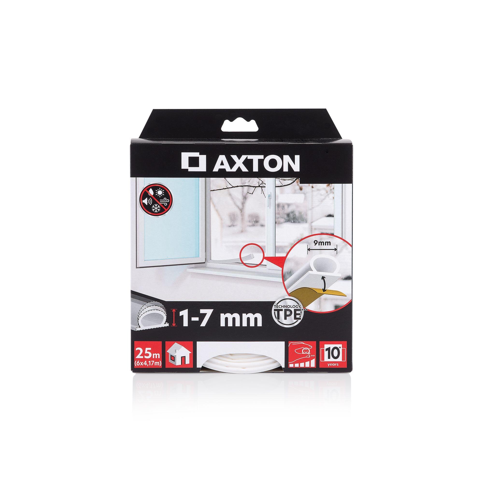 Banda etansare Axton, alb, 1-7 mm, 25 m, pentru usi si ferestre