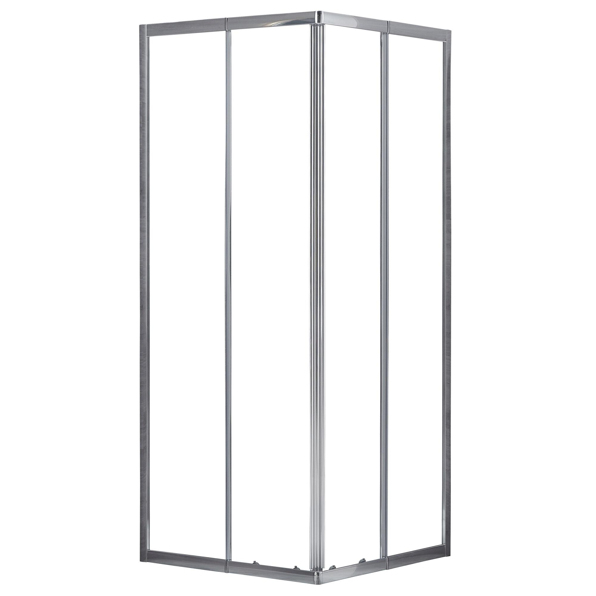 Inchidere dus patrata Sensea Essential, 80 x 80 x 185 cm, profil argintiu, finisaj crom