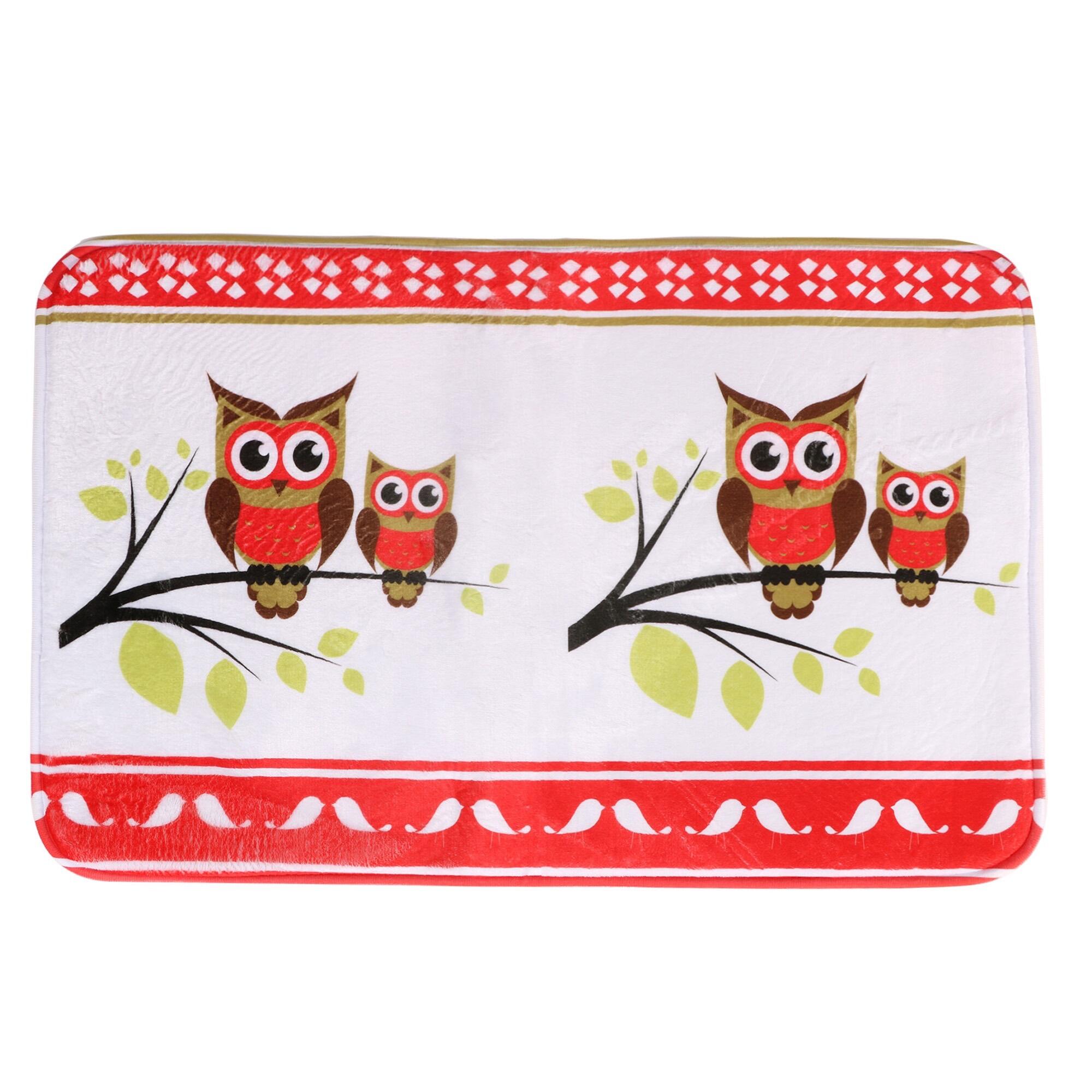Covoras baie Kids Bufnita, din spuma, 50 x 80 cm, dreptunghiular