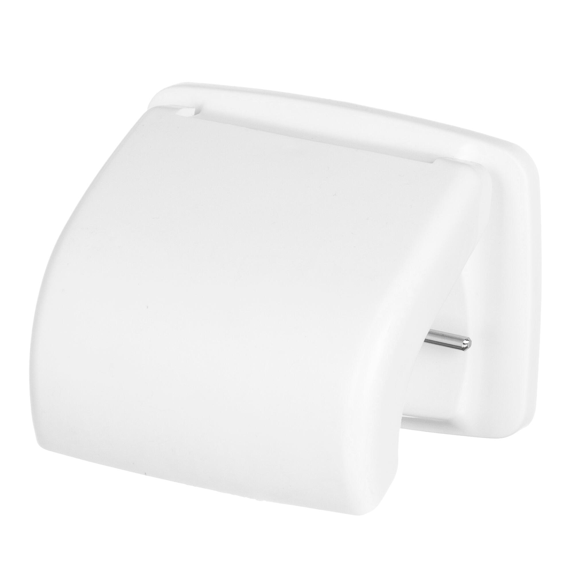 Suport hartie igienica Sensea Easy, din plastic, fixare prin gaurire ...