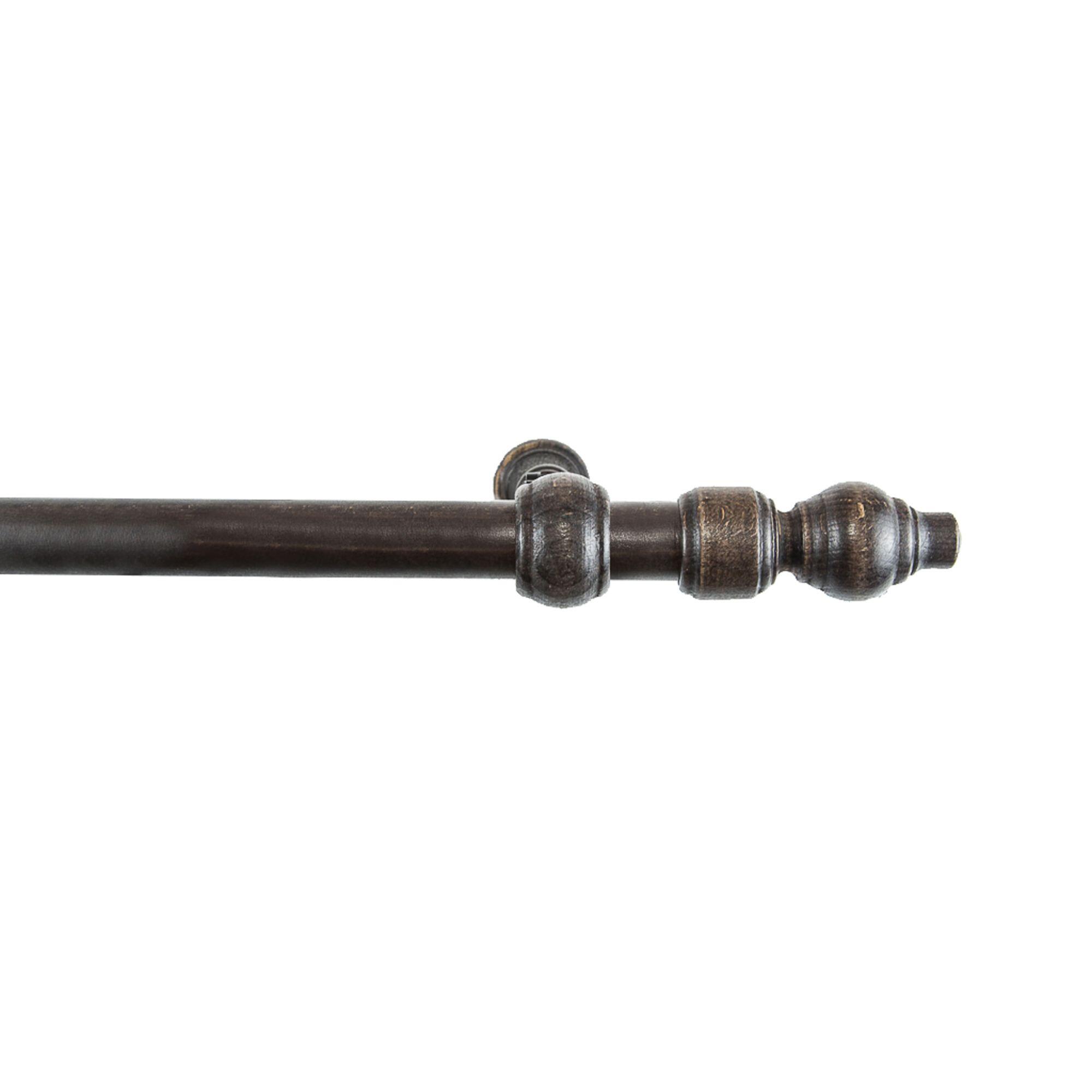 Galerie simpla lemn, 300 cm, diametru 28mm, maro, finisaj wenge