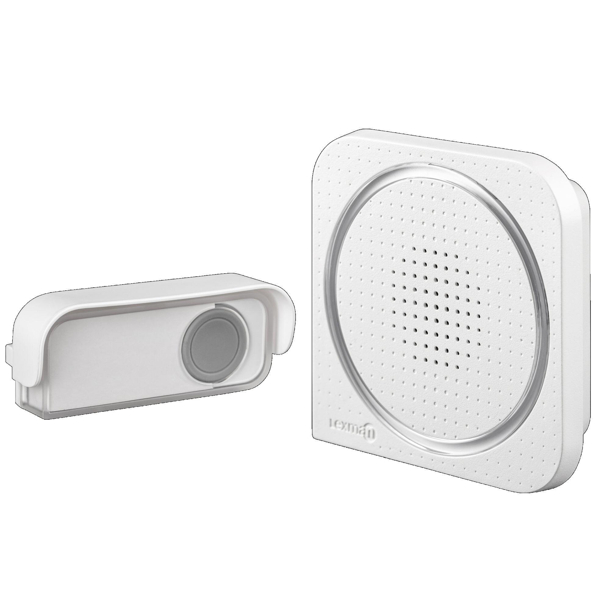 Kit sonerie fara fir Lexman, 85 dB, 230 V, alimentare la priza, alb