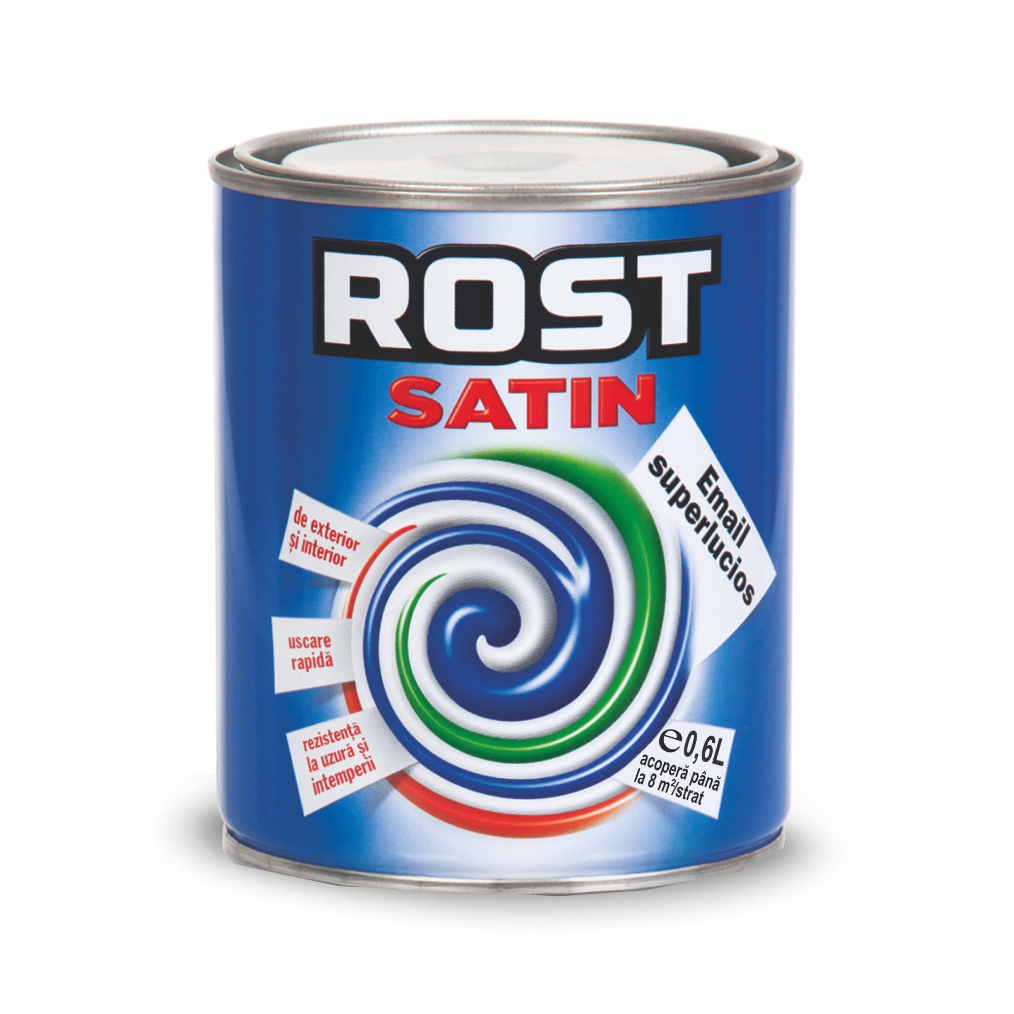 Email pe baza de solvent Rost, pentru lemn si metal, verde iarba, aspect lucios, 0.6 L