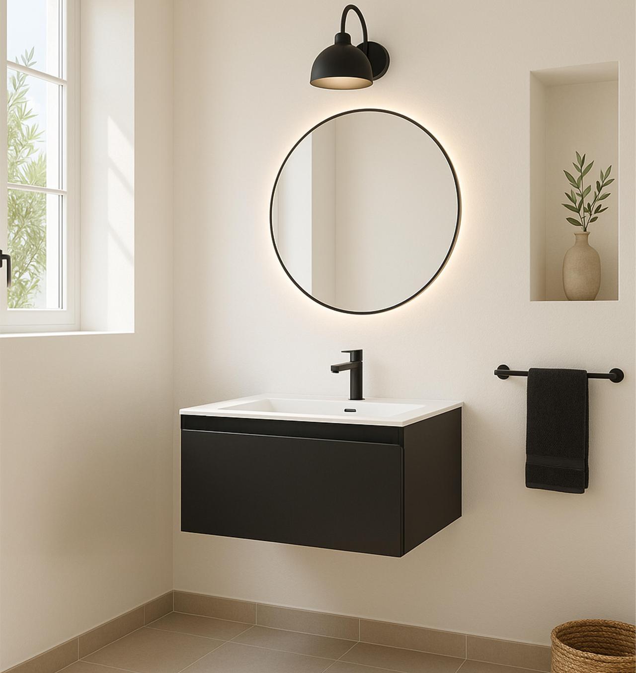 Diapositive Mueble de baño modular Atlantis antracita 60cm con un cajón