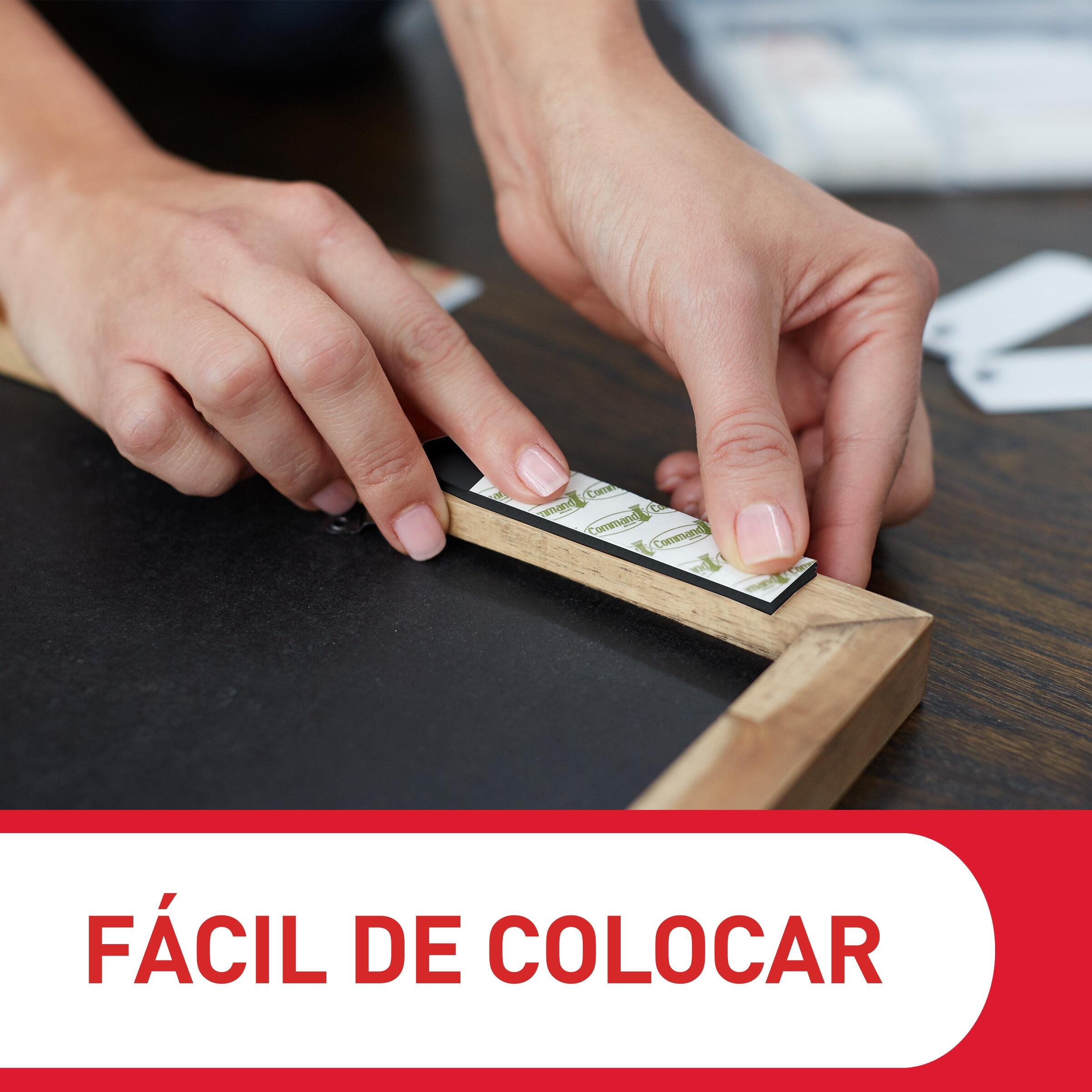 8 tiras (4 pares) para colgar cuadros Command™ medianas | 13 mm x 92 mm | blancas | 5 kilos - 9