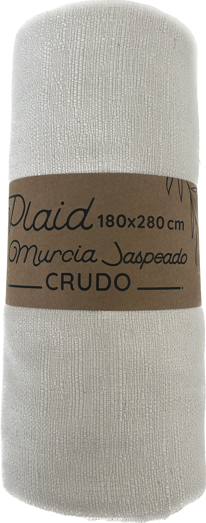 Manta algodón Murcia jaspeado crudo rectangular algodón liso beige passepoil de 280x180 cm - 7