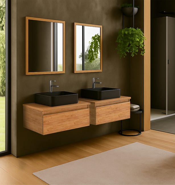 MUEBLE DE BAÑO MODULAR ATLANTIS MIEL 1 CAJON 80X45CM - 1